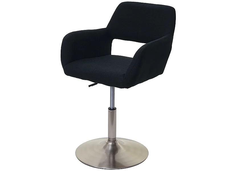 Chaise de salle à manger MCW-A50 III,  noir, pied en métal brossé