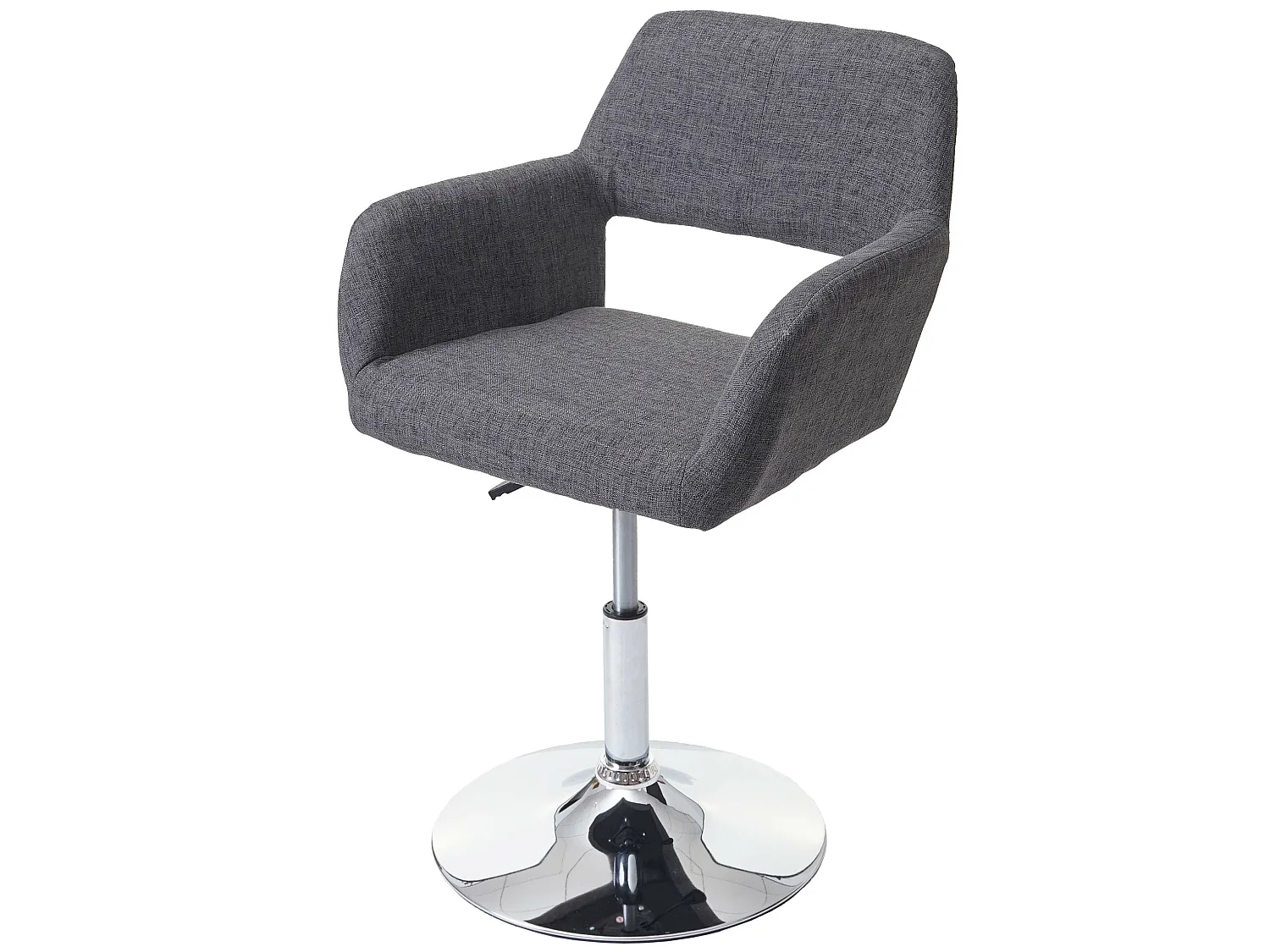 Chaise de salle à manger MCW-A50 III,  gris, pied en métal aspect chromé