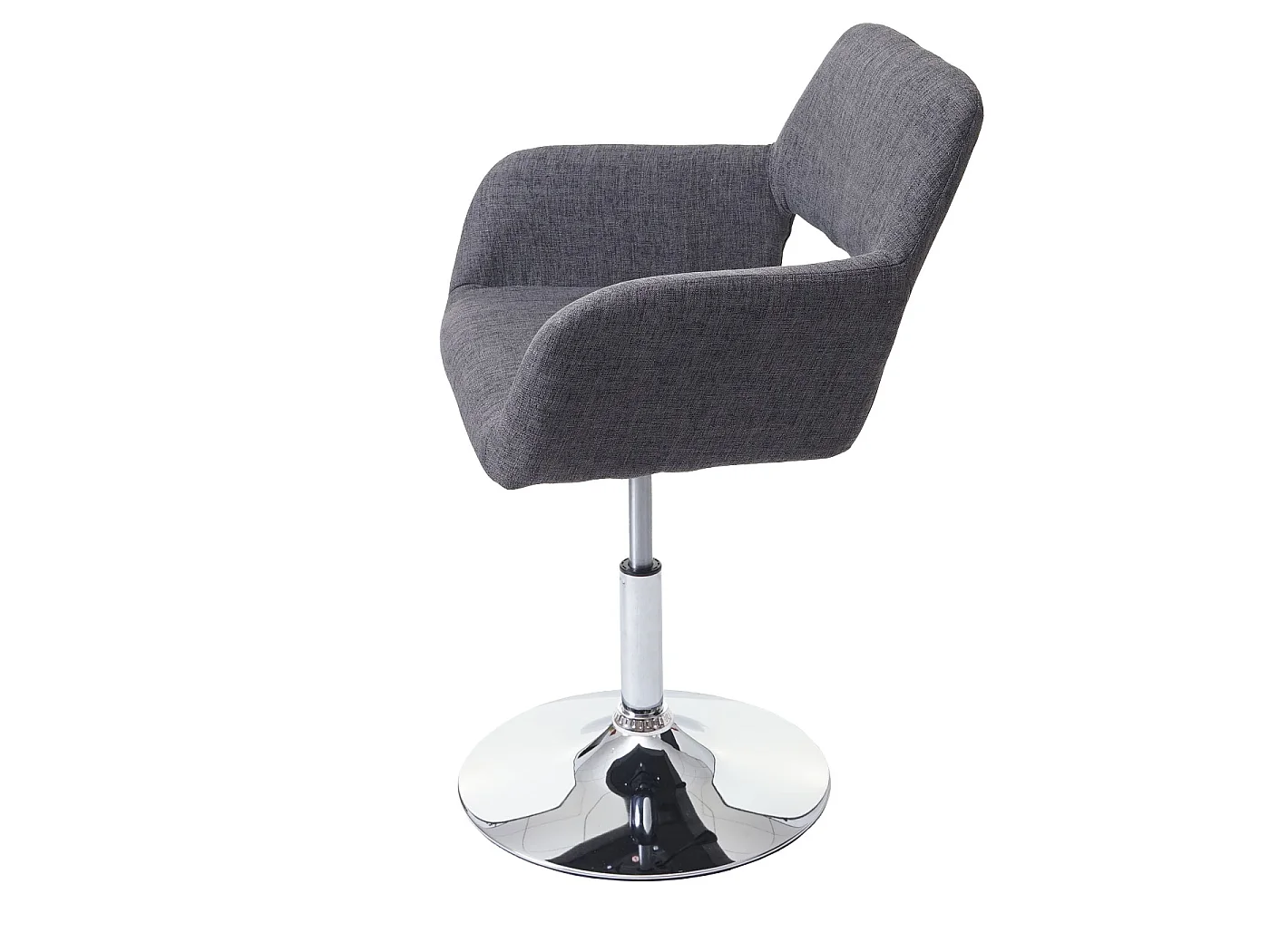 Chaise de salle à manger MCW-A50 III,  gris, pied en métal aspect chromé
