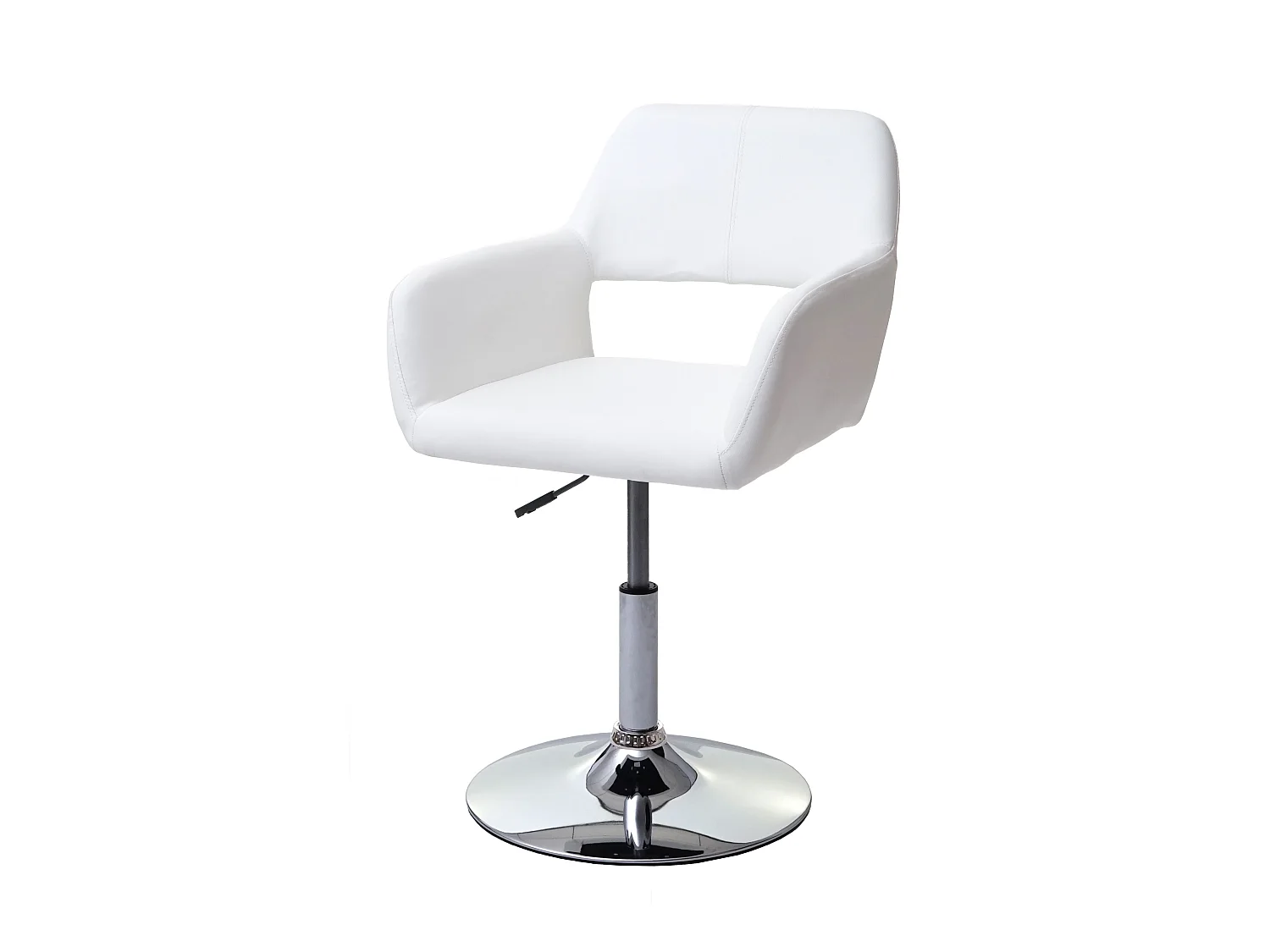 Chaise de salle à manger MCW-A50 III,  blanc, pied en métal chromé