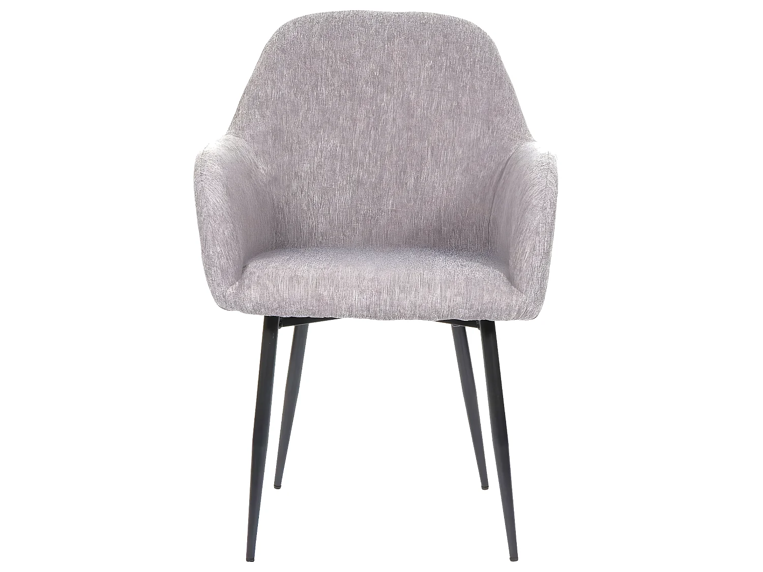 Set 6x sedie poltroncine MCW-F18 design retrò tessuto grigio gambe nere