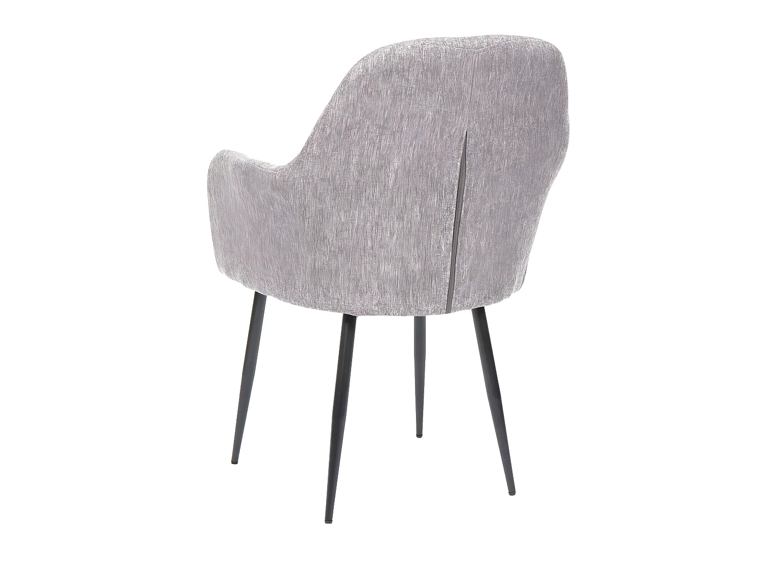 Chaise de salle à manger MCW-F18 (lot de 6),  tissu/textile gris, pieds noirs