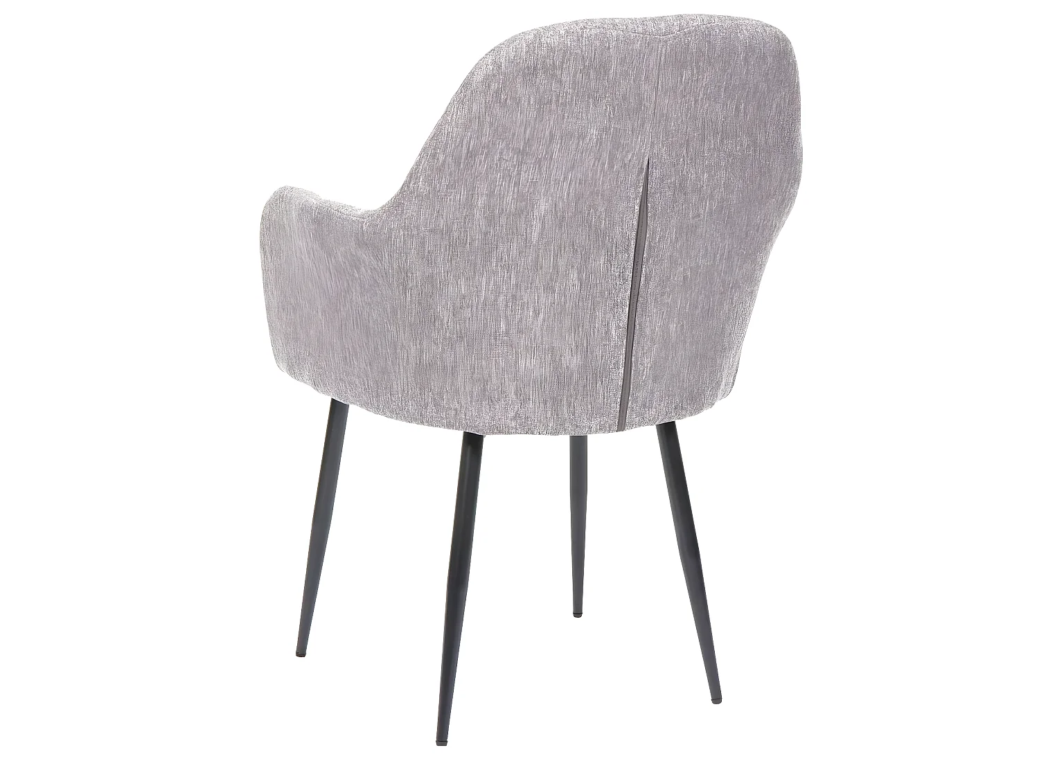 Chaise de salle à manger MCW-F18 (lot de 6),  tissu/textile gris, pieds noirs