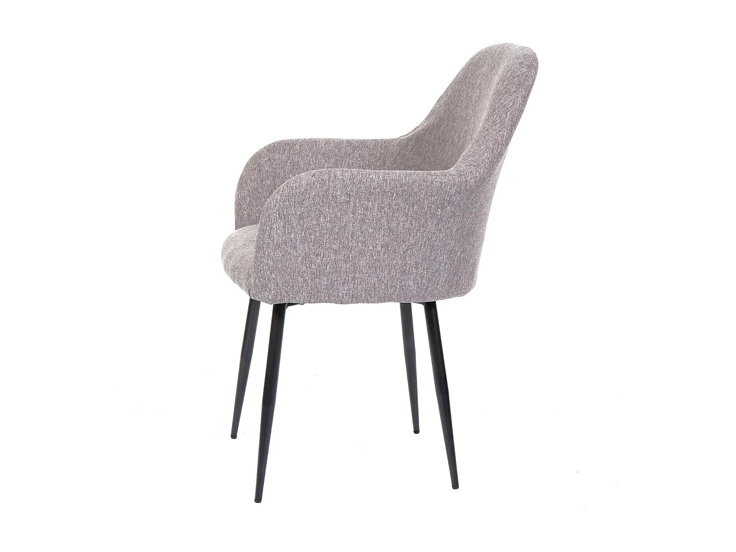 Chaise de salle à manger MCW-F18 (lot de 6),  tissu/textile gris, pieds noirs