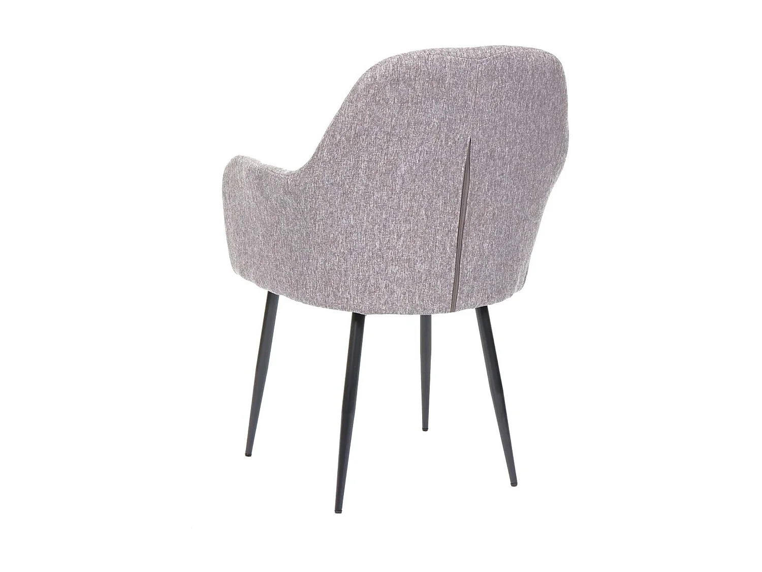 Chaise de salle à manger MCW-F18 (lot de 6),  tissu/textile gris, pieds noirs