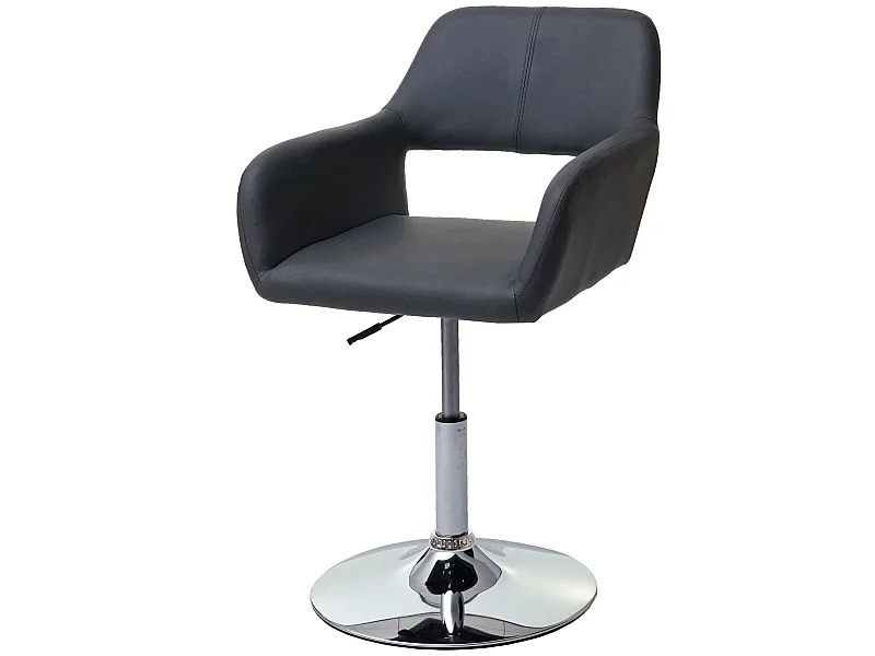 Chaise de salle à manger MCW-A50 III,  gris, pied en métal aspect chromé