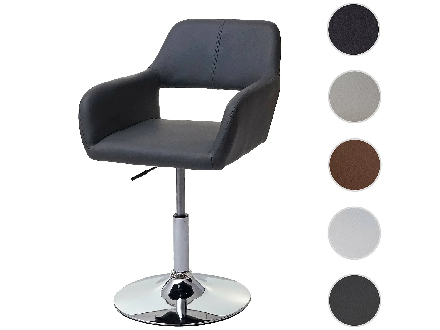 Cadeira de jantar MCW-A50 III,  cinzento, base cromada