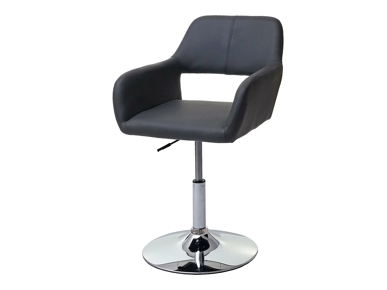 Chaise de salle à manger MCW-A50 III,  gris, pied en métal aspect chromé