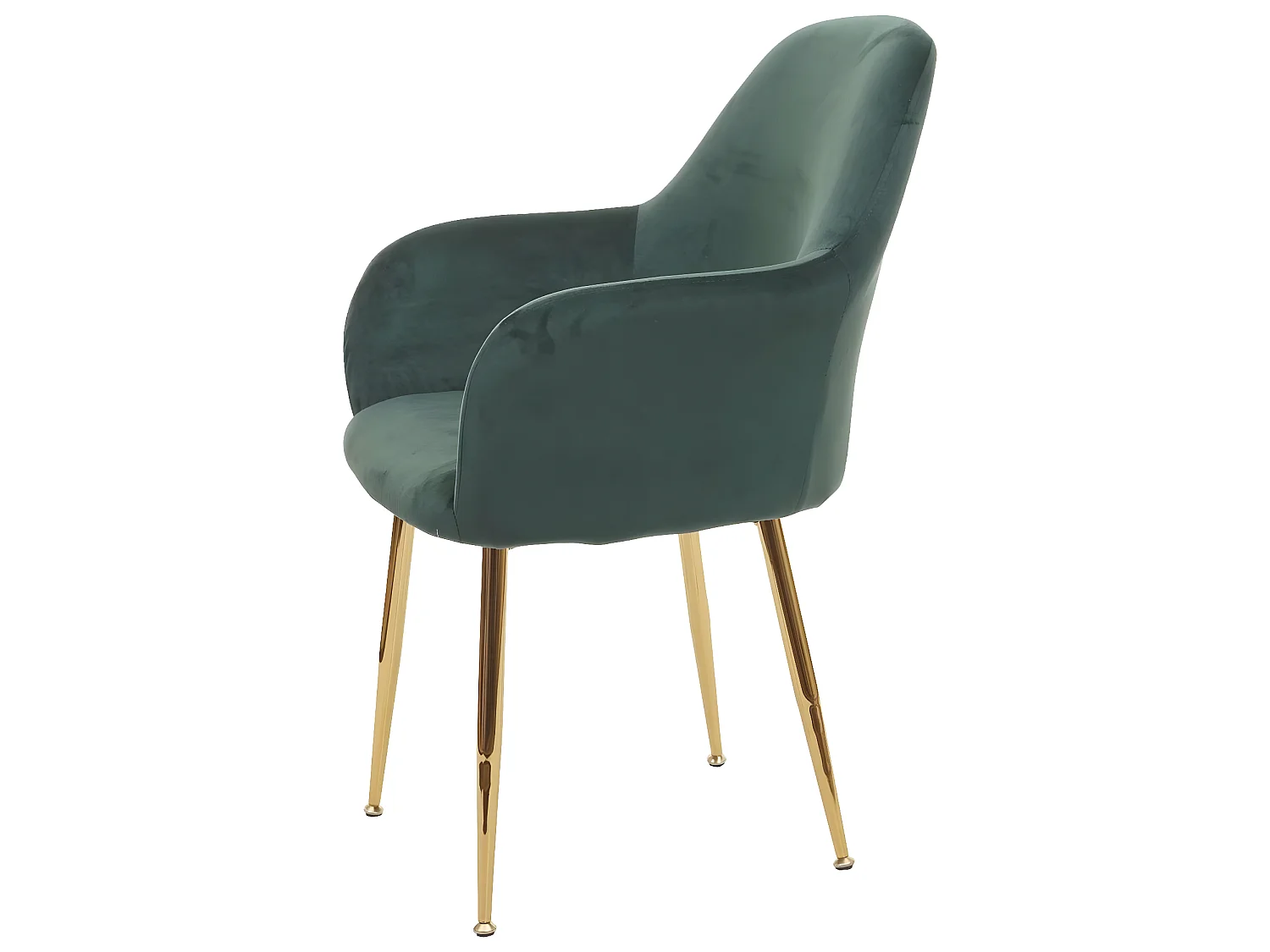 Chaise de salle à manger MCW-F18 (lot de 6),  velours vert, pieds dorés