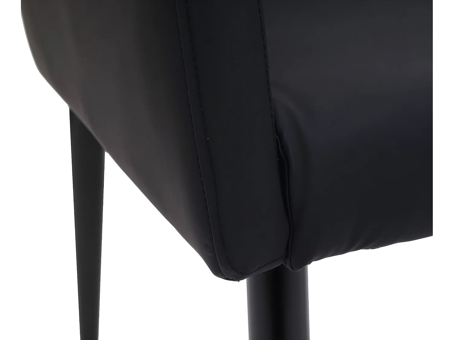 Krzesło do jadalni MCW-H93 (zestaw 2 sztuk),  sztuczna skóra czarny