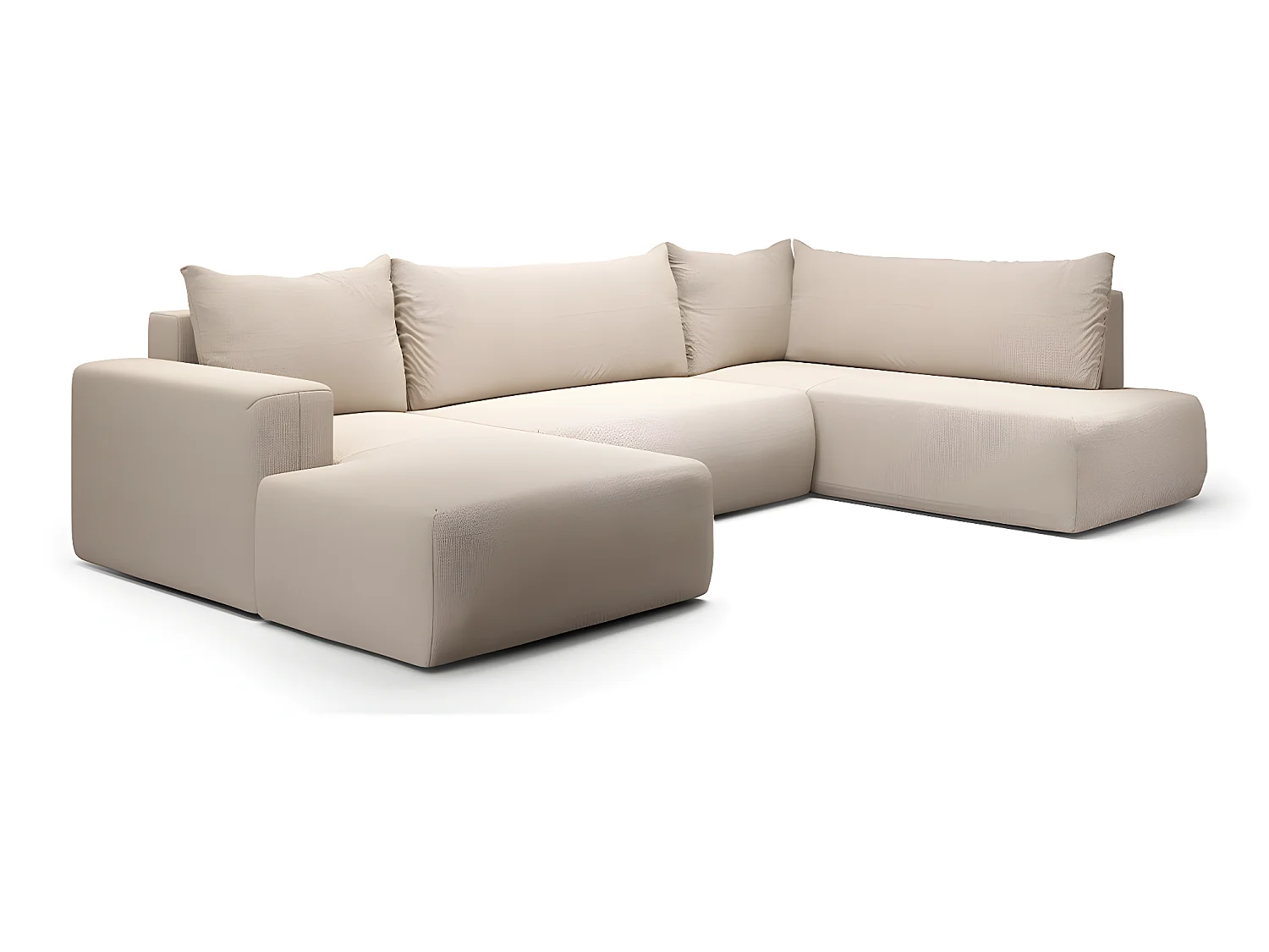 Canapé U 5 places convertible coffre Bliss Beige