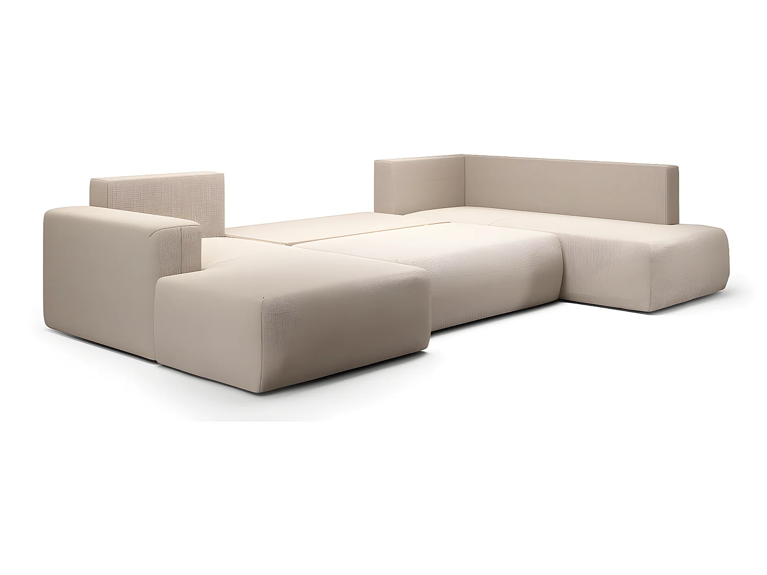 Canapé U 5 places convertible coffre Bliss Beige