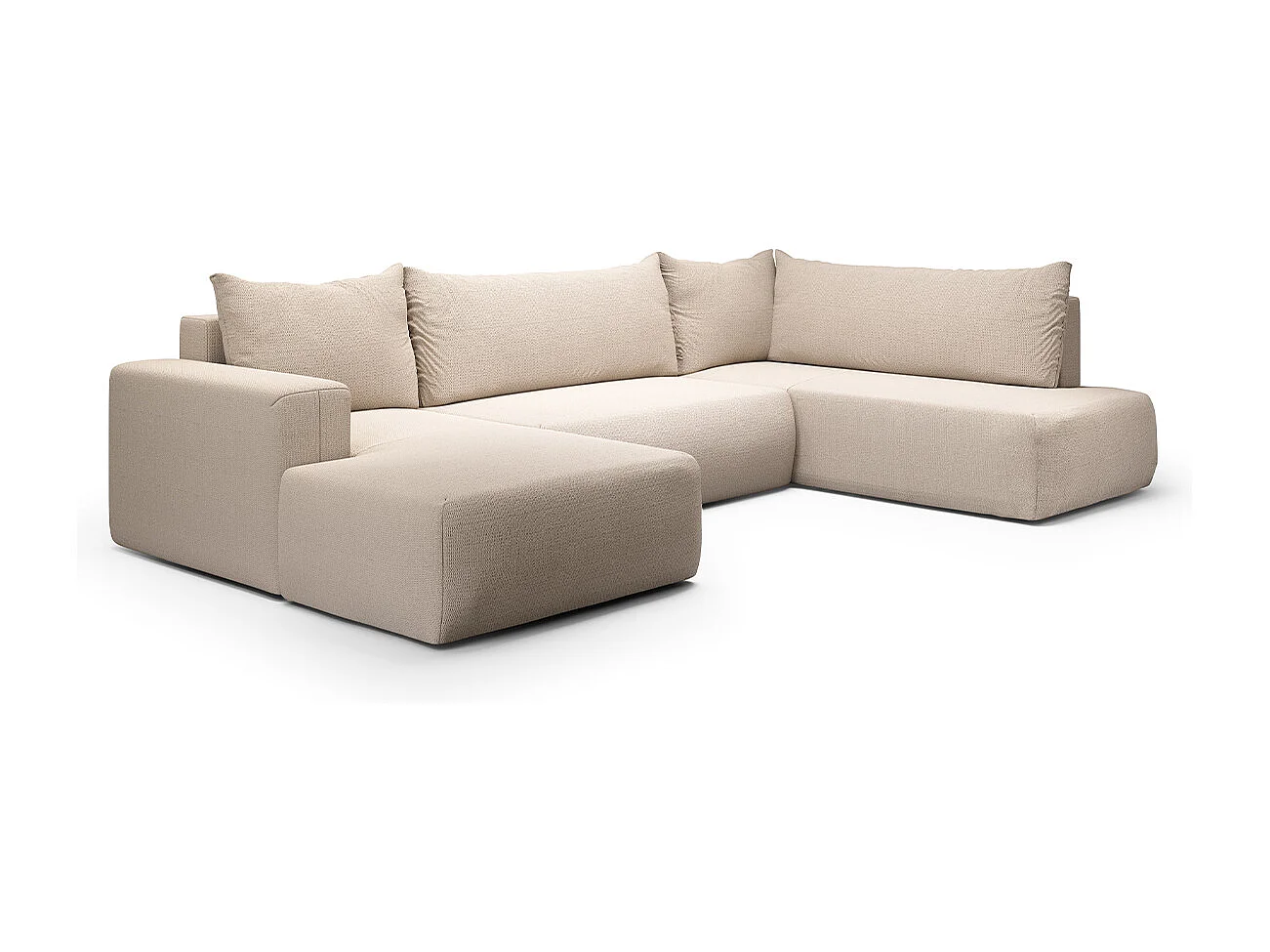 Canapé U 5 places convertible coffre Bliss Beige