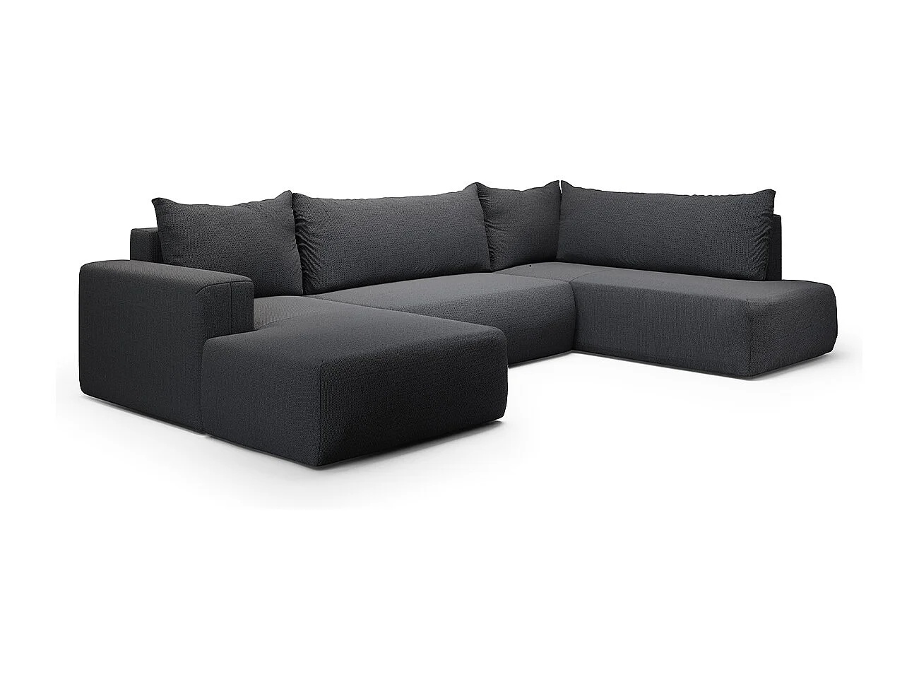 Canapé U 5 places convertible coffre Bliss Gris foncé