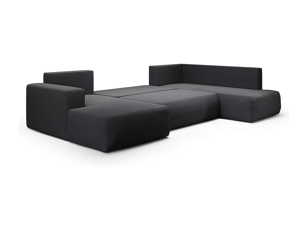 Canapé U 5 places convertible coffre Bliss Gris foncé