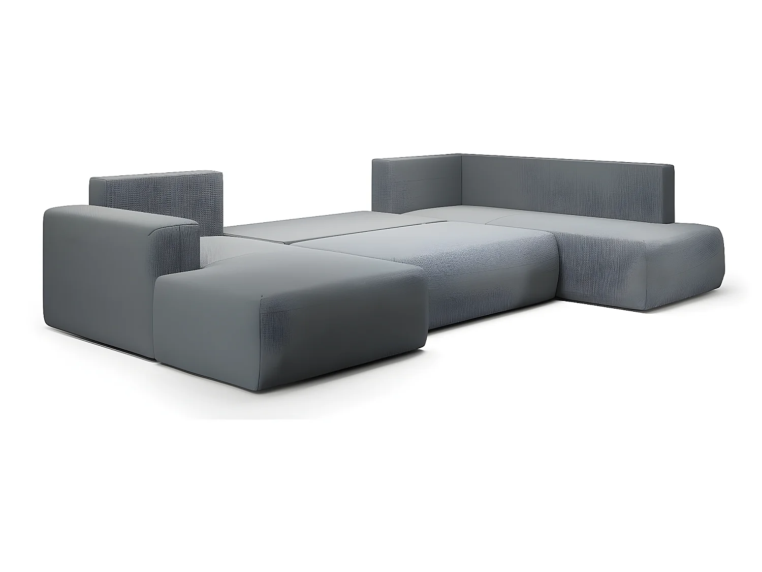 Canapé U 5 places convertible coffre Bliss Gris