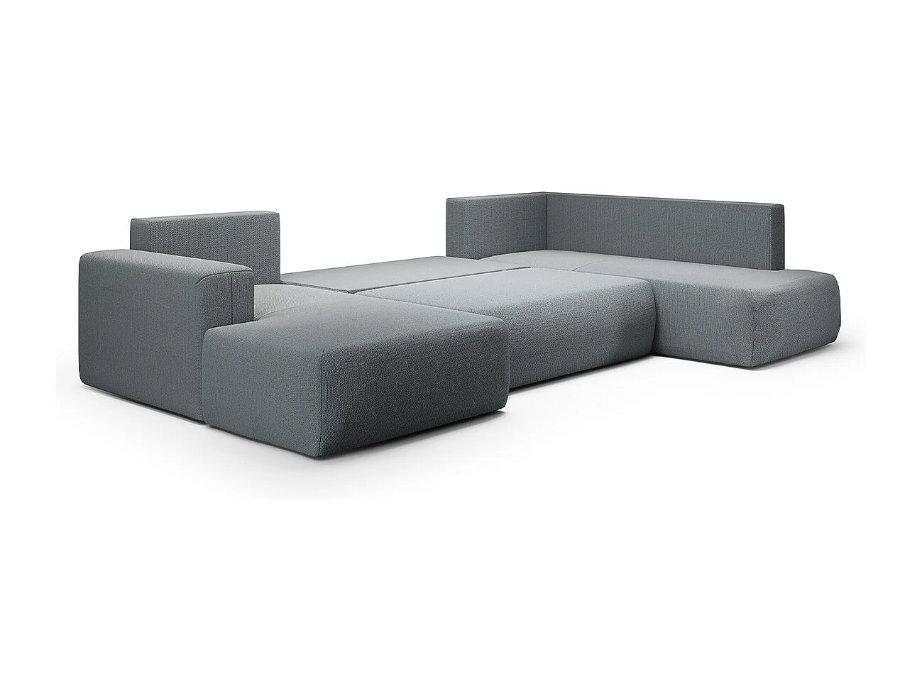 Canapé U 5 places convertible coffre Bliss Gris