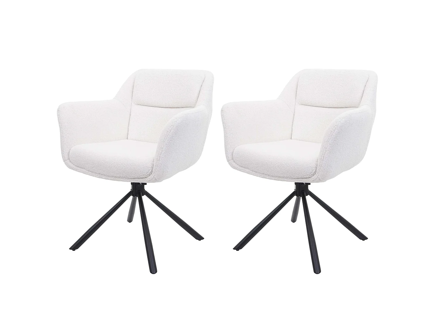 Esszimmerstuhl MCW-K33 (2er-Set), Bouclé-weiß