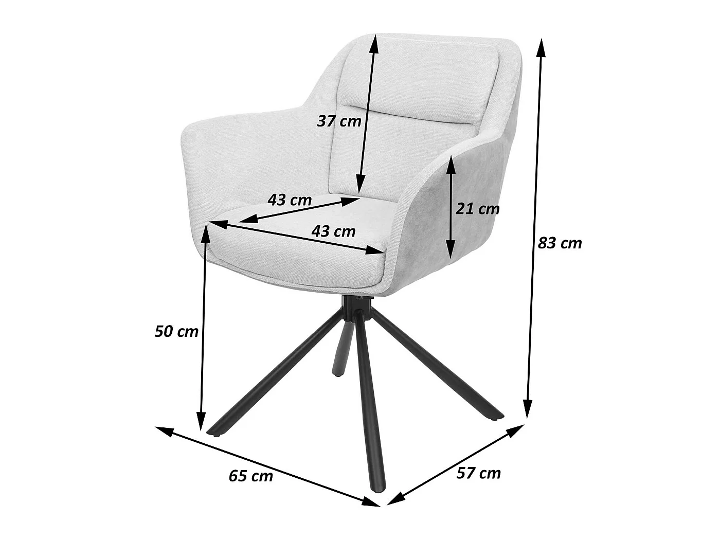 Chaise de salle à manger MCW-K33 (lot de 6),  similicuir, gris-gris foncé
