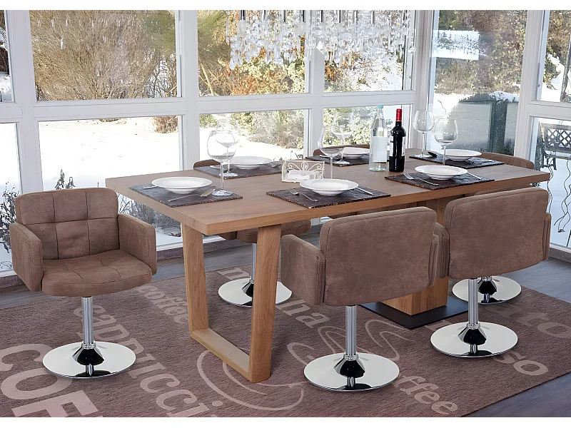 Silla de comedor Houston (juego de 6),  vintage marrón