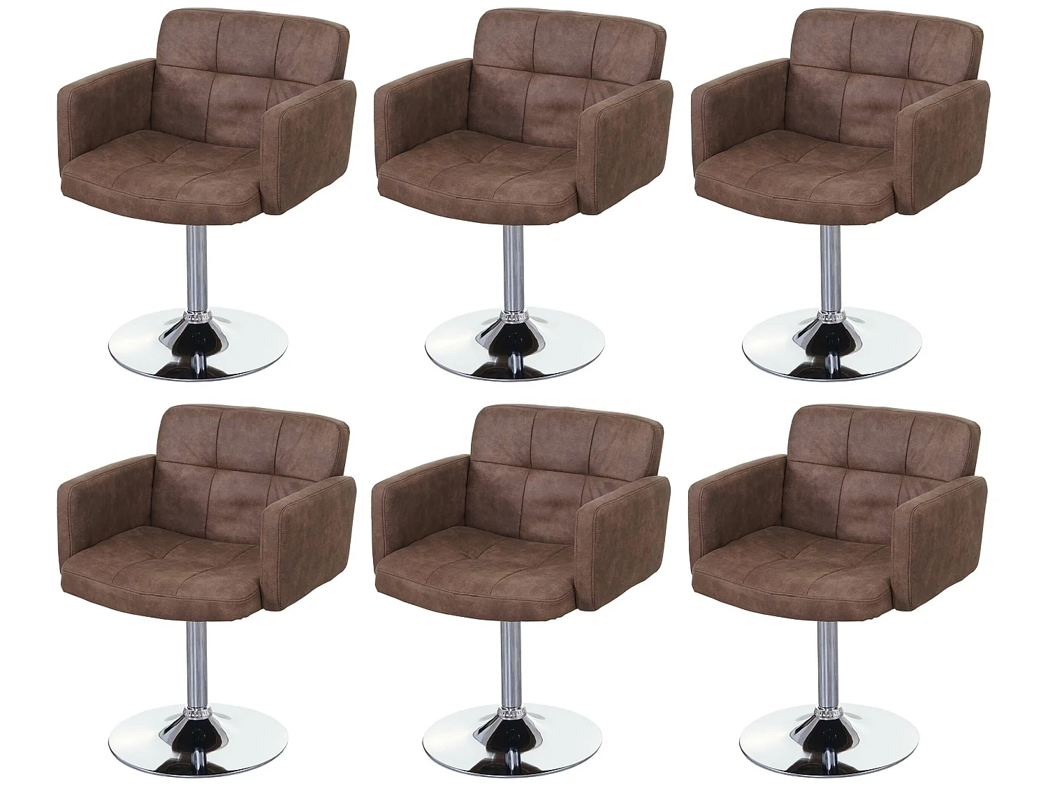 Krzesło do jadalni Houston (zestaw 6 sztuk),  vintage brązowy