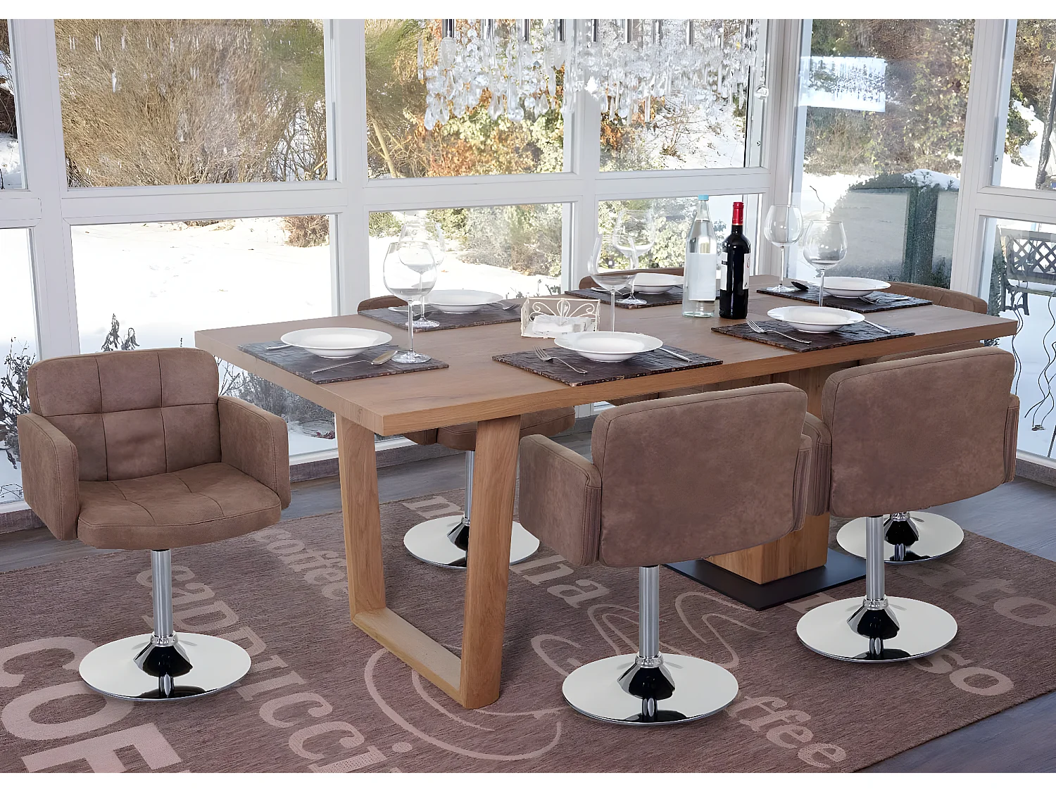 Chaise de salle à manger Houston (lot de 6),  brun vintage