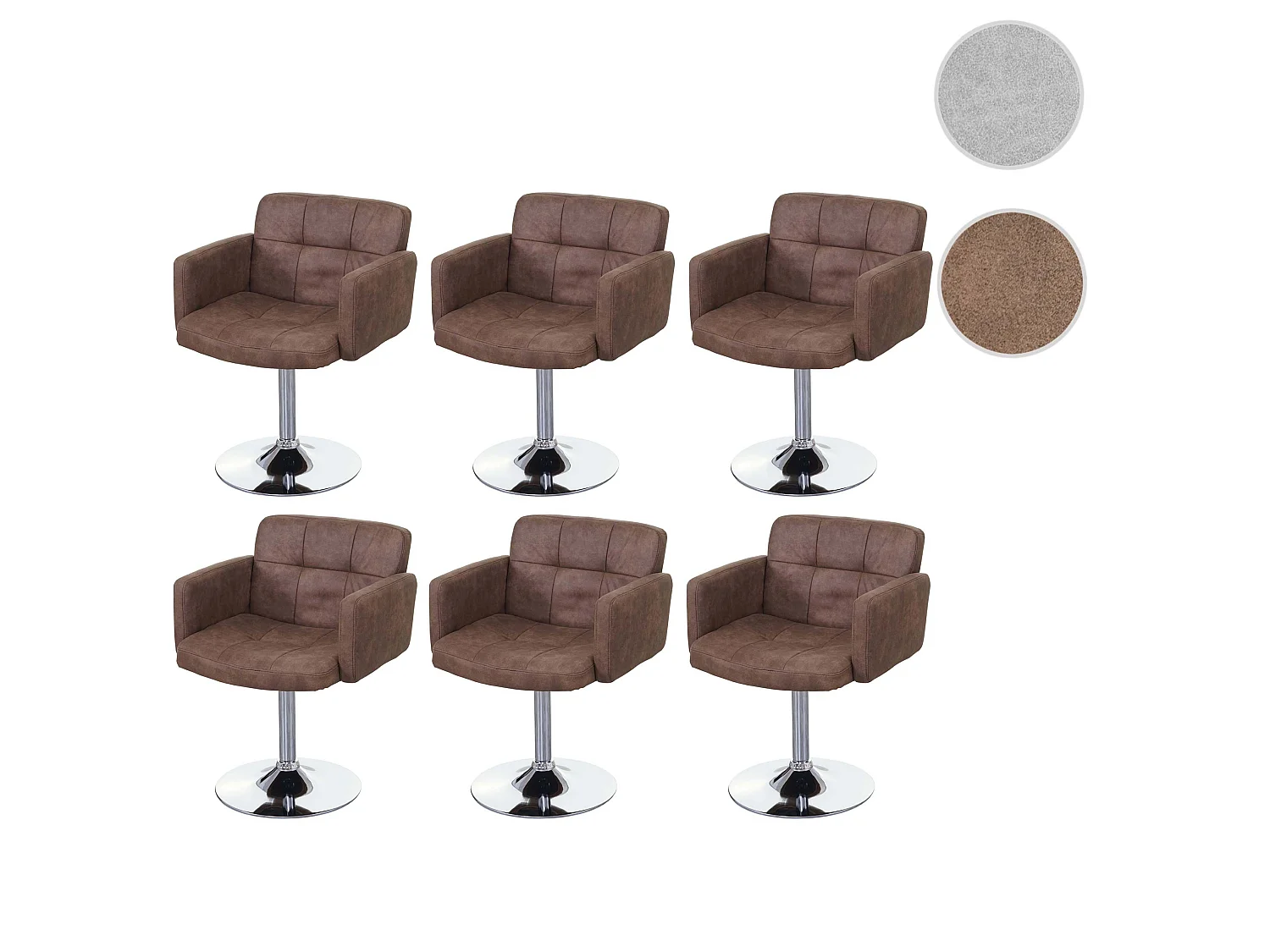 Esszimmerstuhl Houston (6er-Set), Vintage braun