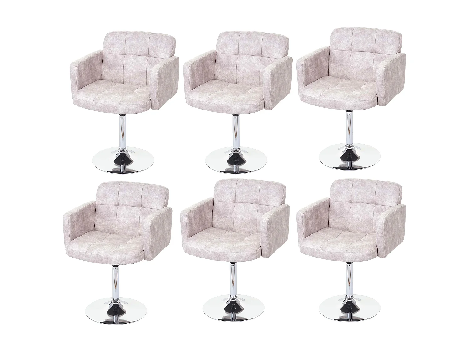 Krzesło do jadalni Houston (zestaw 6 sztuk),  vintage jasnoszary