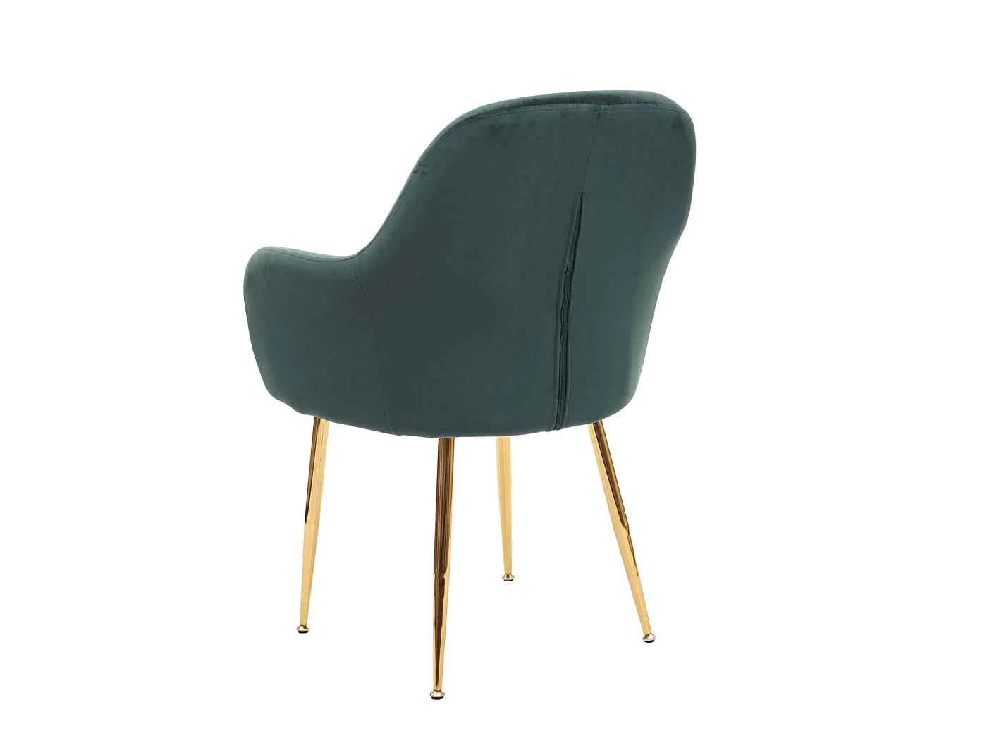 Set 2x sedie poltroncine MCW-F18 design retrò velluto verde gambe dorate