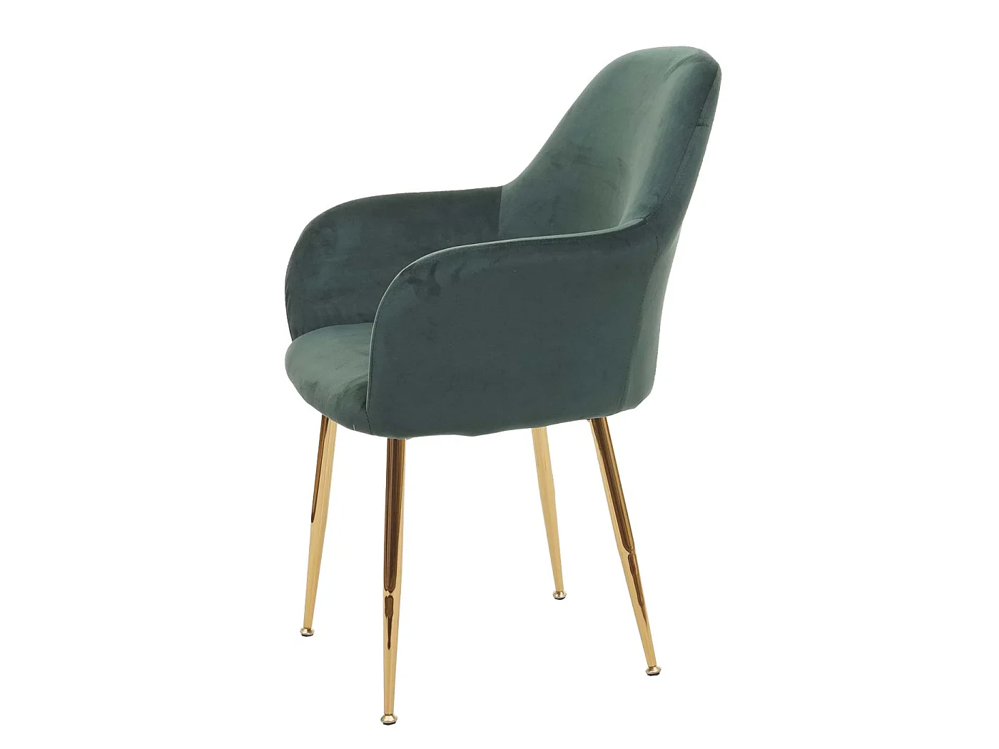 Chaise de salle à manger MCW-F18 (lot de 2),  vert velours, pieds dorés