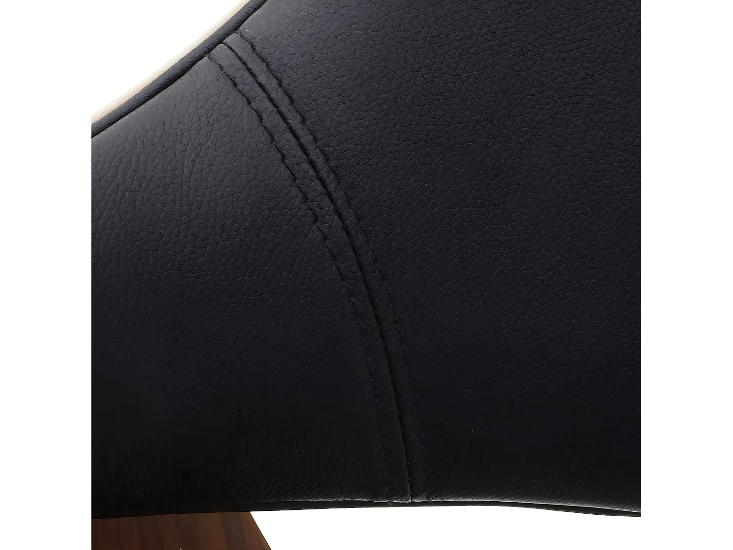 Krzesło do jadalni MCW-D23 (zestaw 6 sztuk),  czarna sztuczna skóra