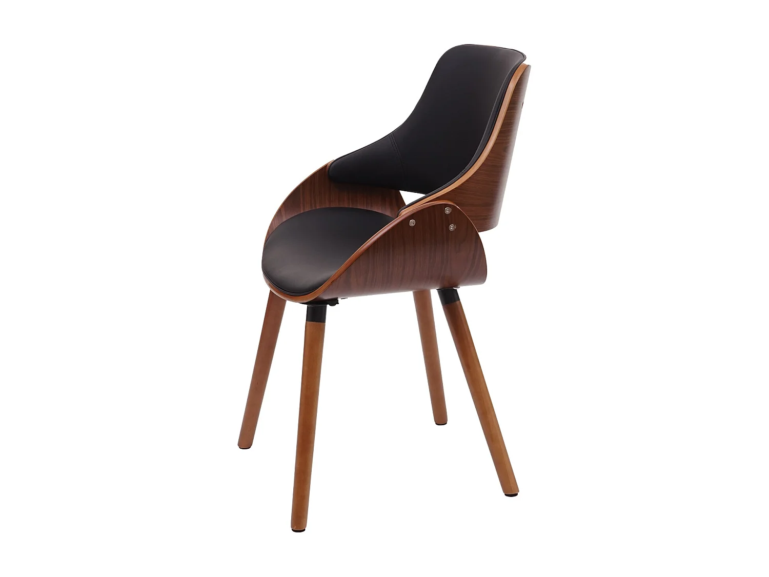 Krzesło do jadalni MCW-D23 (zestaw 6 sztuk),  sztuczna skóra czarna