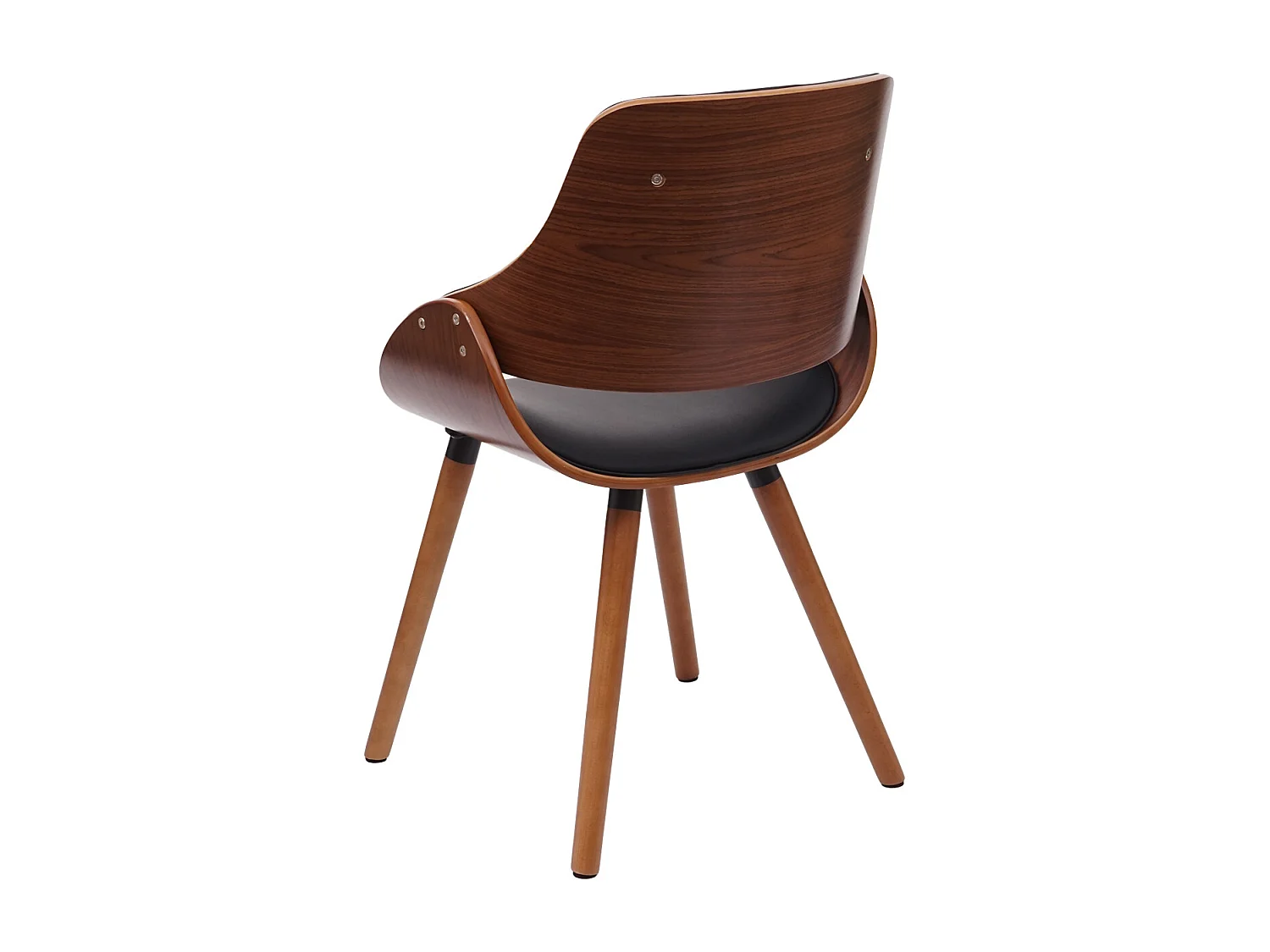 Krzesło do jadalni MCW-D23 (zestaw 6 sztuk),  sztuczna skóra czarna