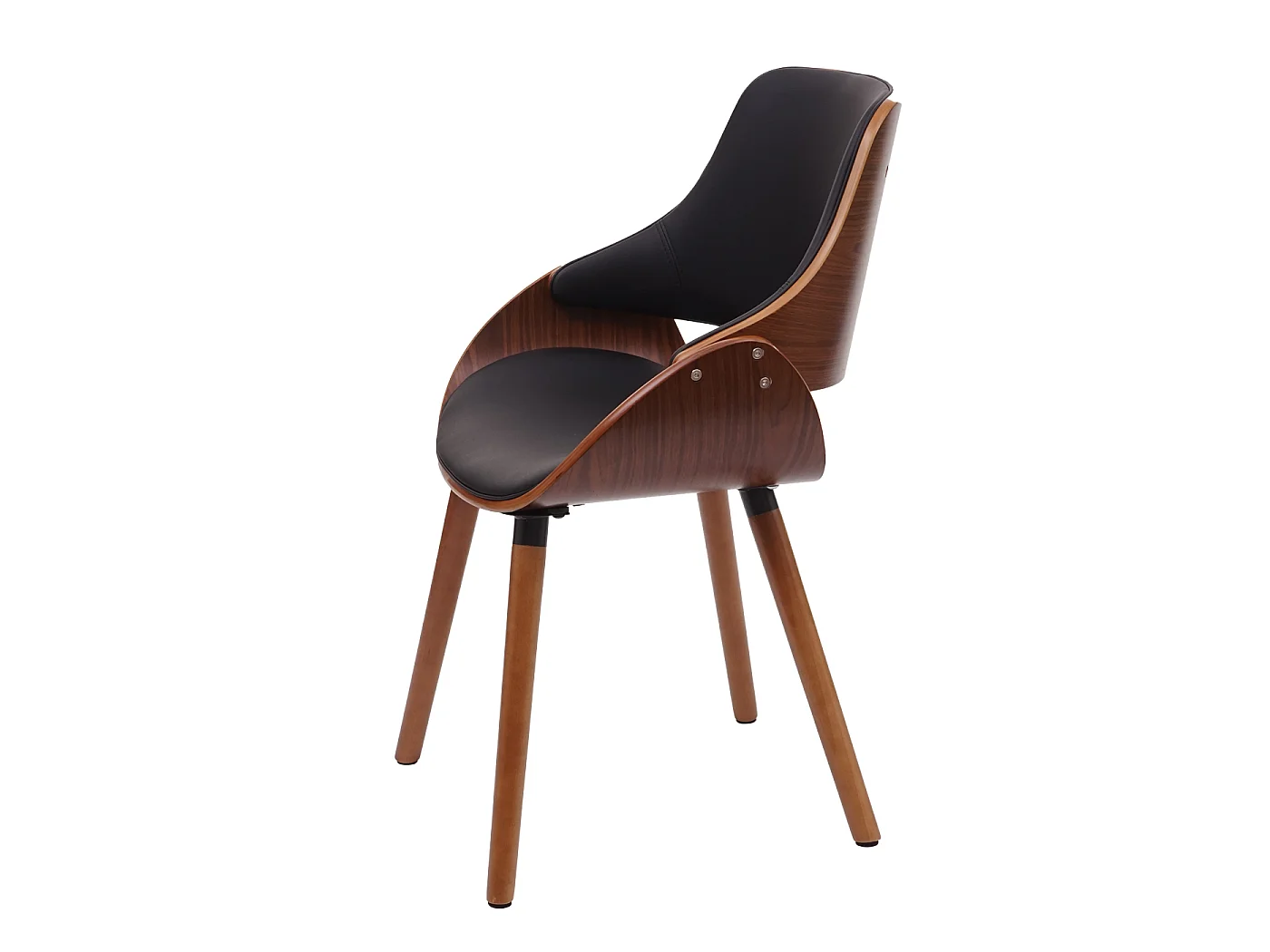 Krzesło do jadalni MCW-D23 (zestaw 6 sztuk),  sztuczna skóra czarna