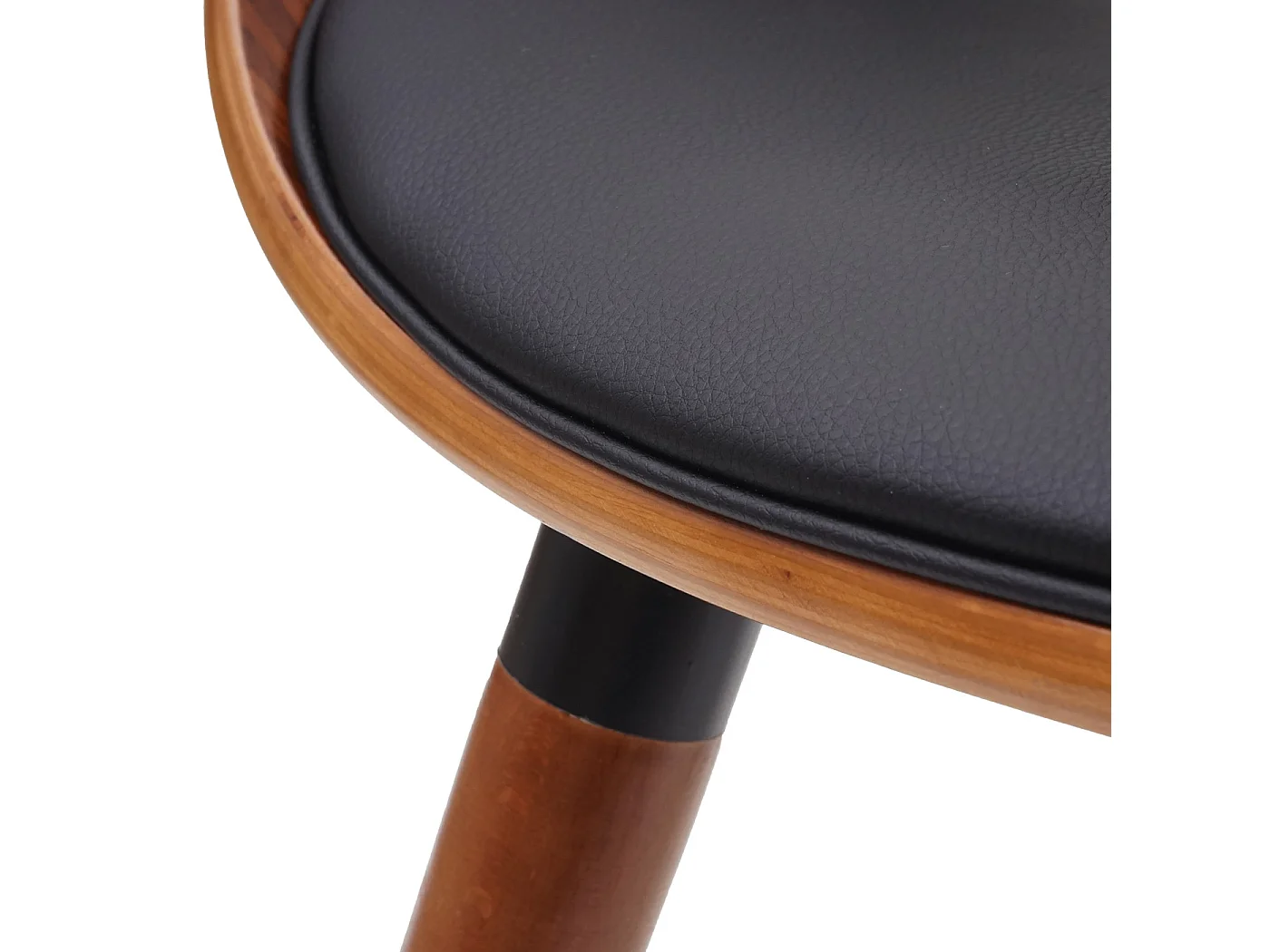 Krzesło do jadalni MCW-D23 (zestaw 6 sztuk),  sztuczna skóra czarna