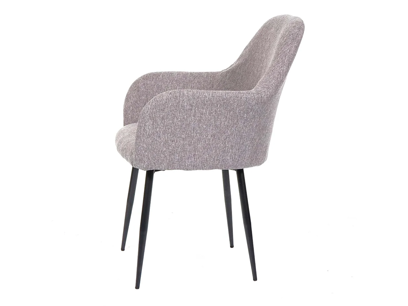 Chaise de salle à manger MCW-F18 (lot de 2),  tissu gris, pieds noirs