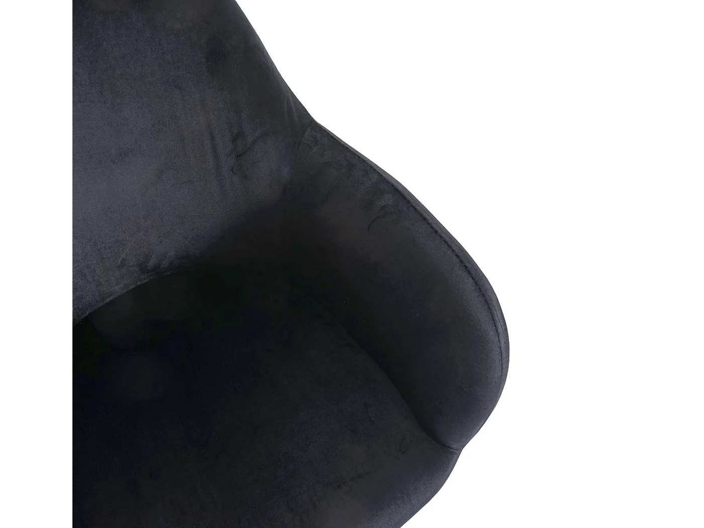 Silla de comedor MCW-F18 (set de 2),  terciopelo negro, patas doradas