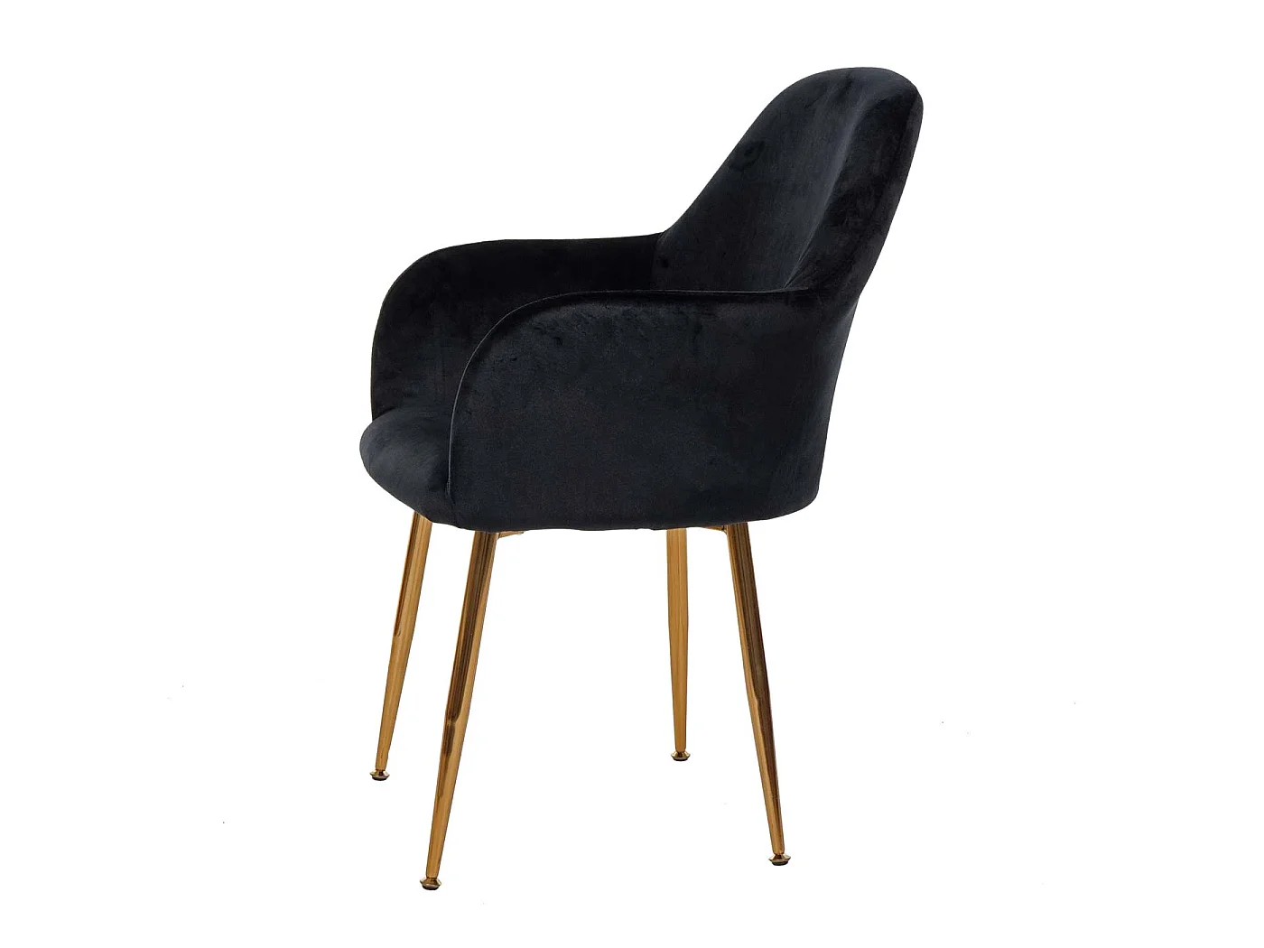 Chaise de salle à manger MCW-F18 (lot de 2),  velours noir, pieds dorés