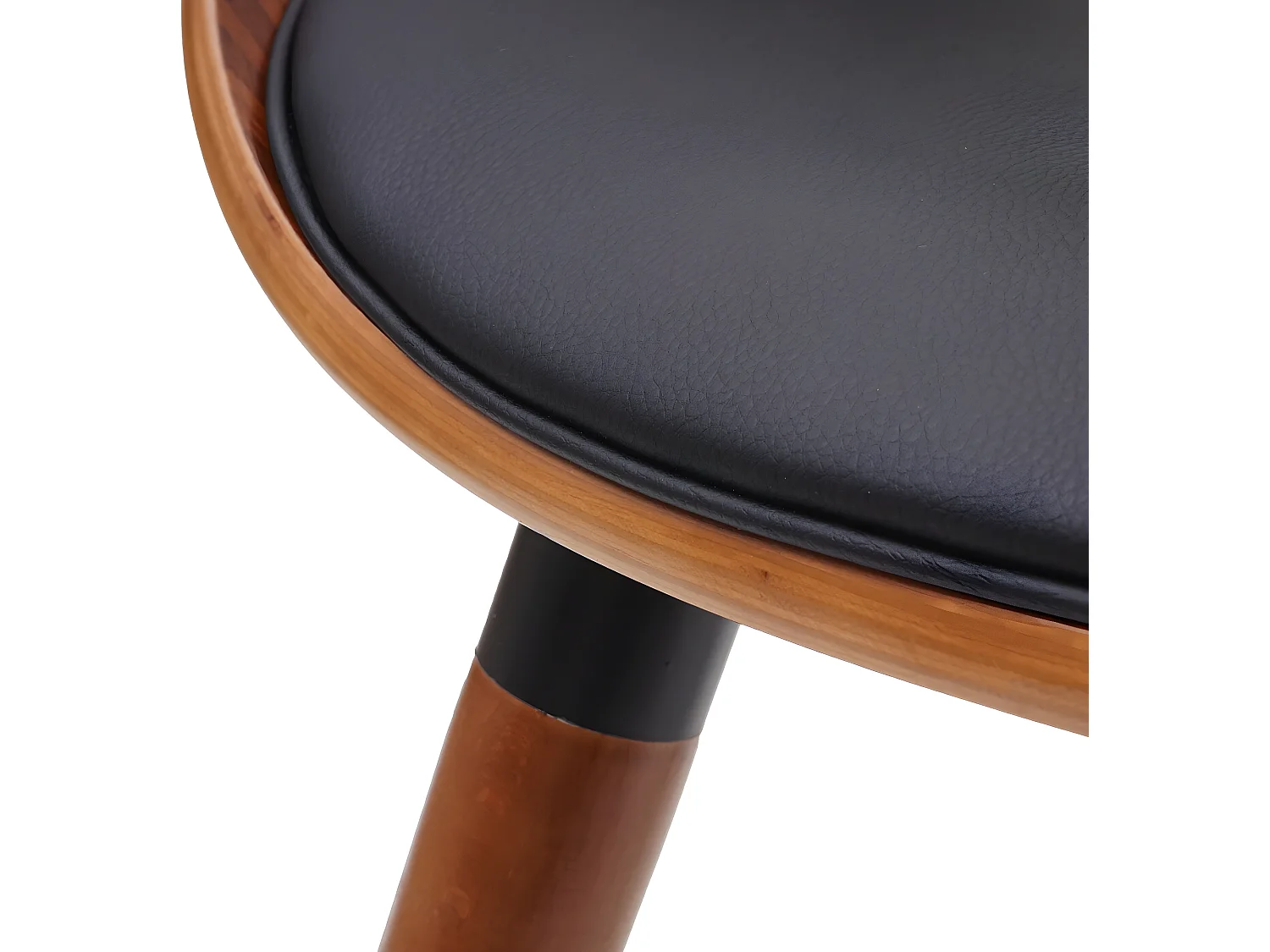 Krzesło do jadalni MCW-D23,  sztuczna skóra, czarny