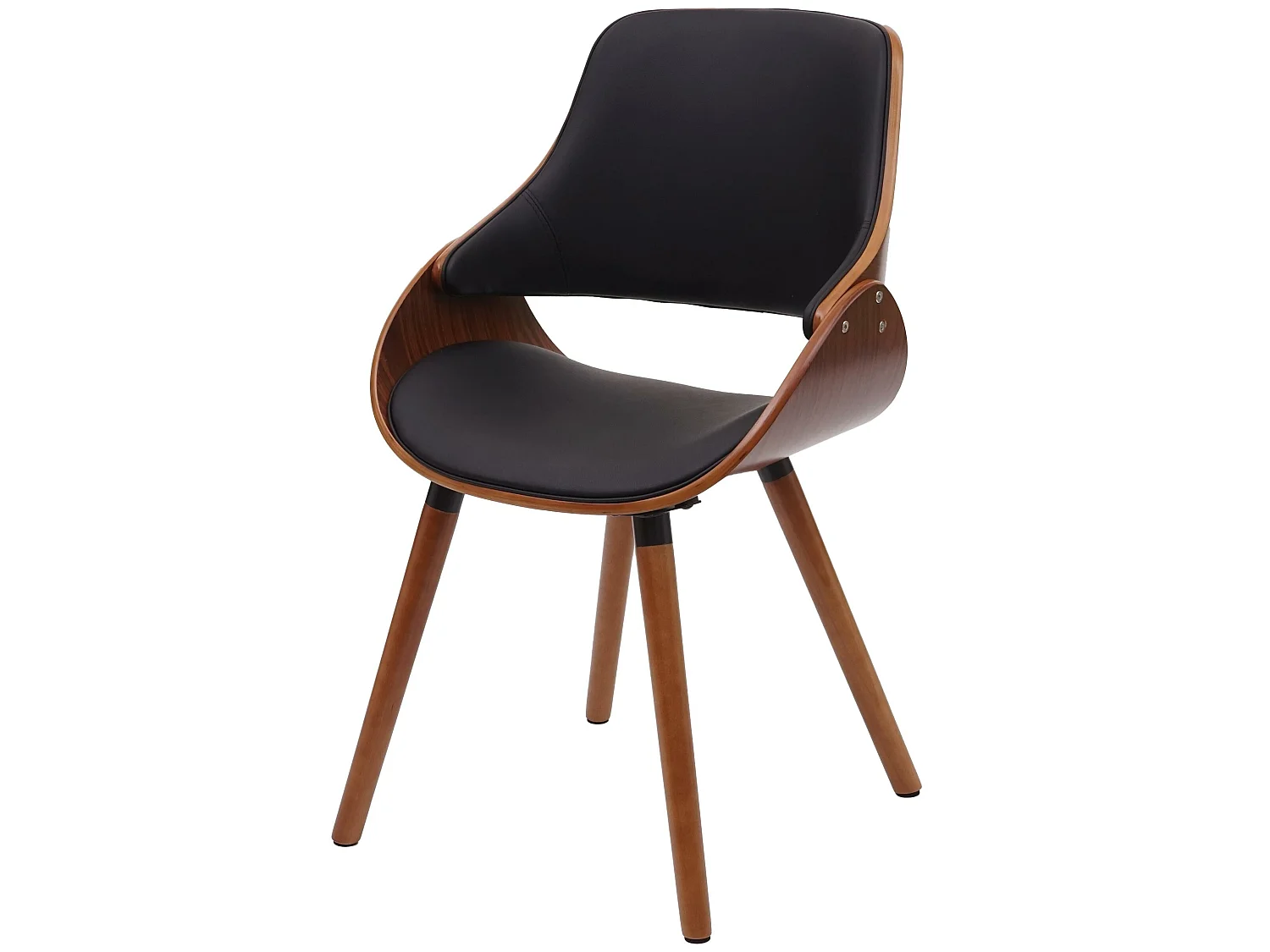 Chaise de salle à manger MCW-D23,  similicuir noir