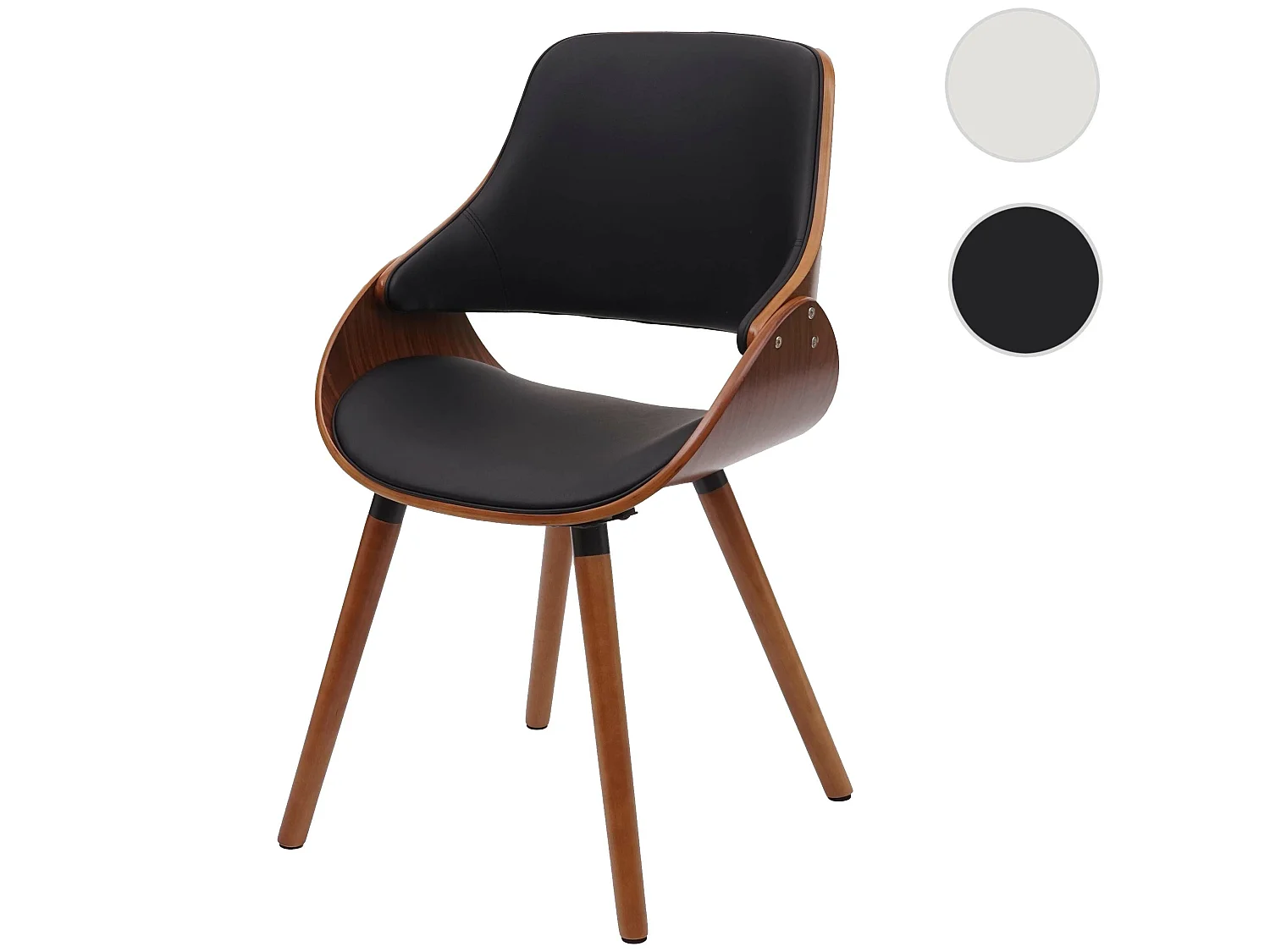 Chaise de salle à manger MCW-D23,  similicuir noir