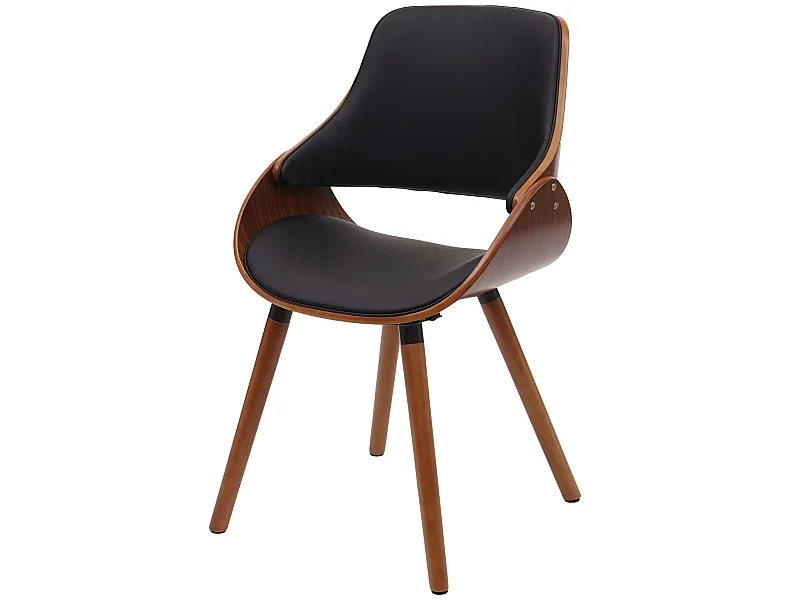 Chaise de salle à manger MCW-D23,  similicuir noir