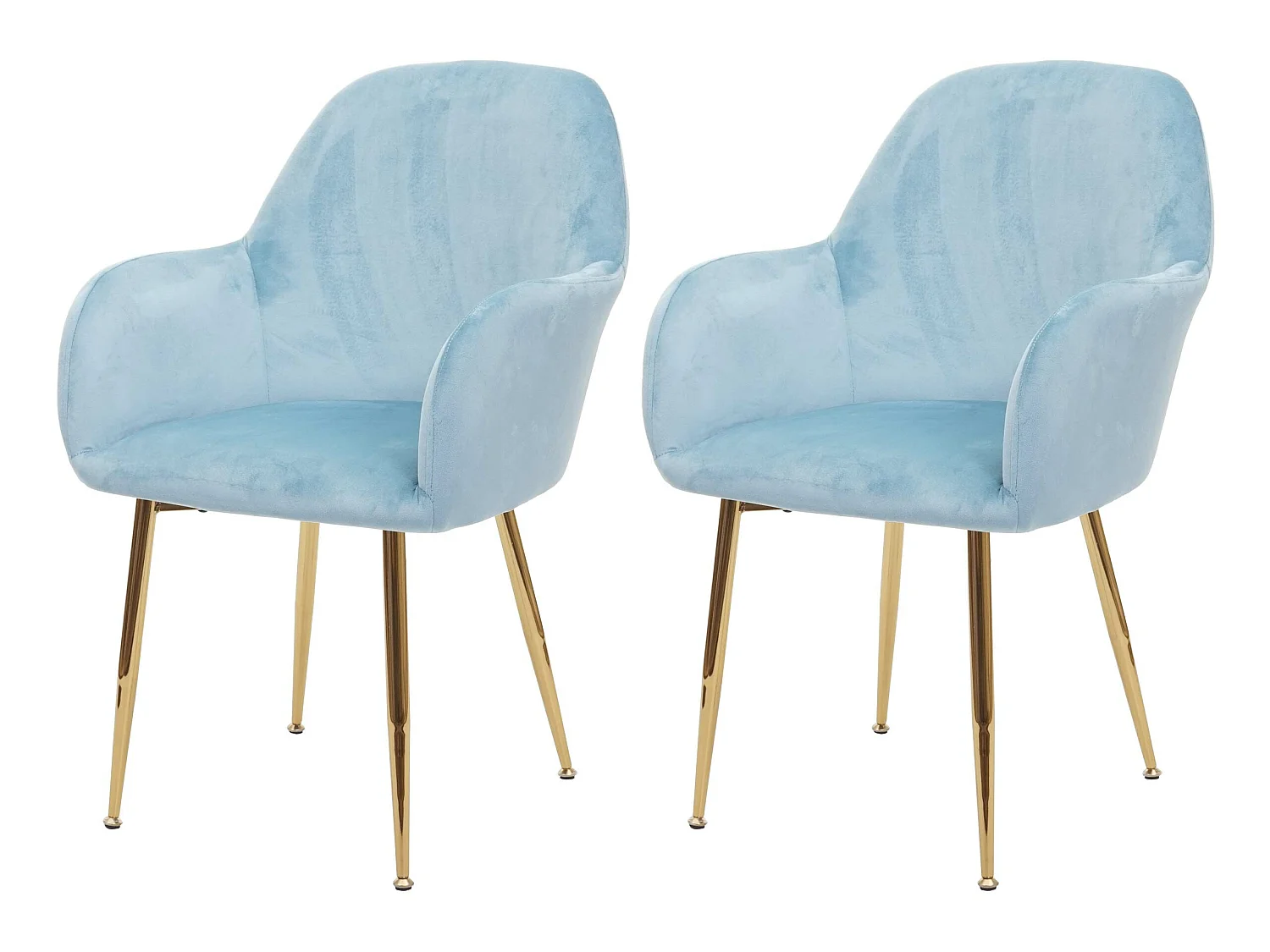 Cadeira de jantar MCW-F18 (conjunto de 2),  veludo menta, pernas douradas