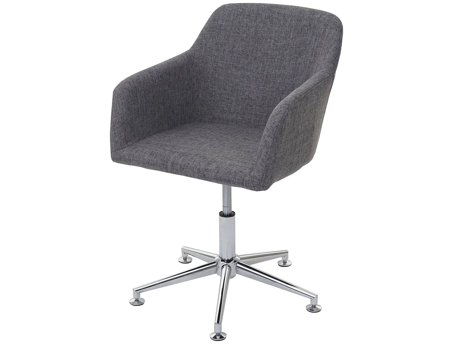 Sedia poltrona lounge elegante altezza regolabile girevole MCW-A74 tessuto grigio