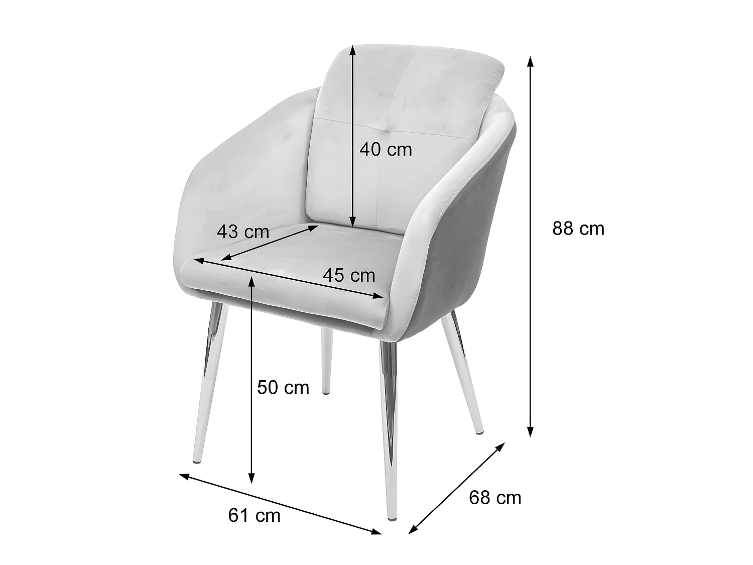 Silla de comedor MCW-G48,  gris
