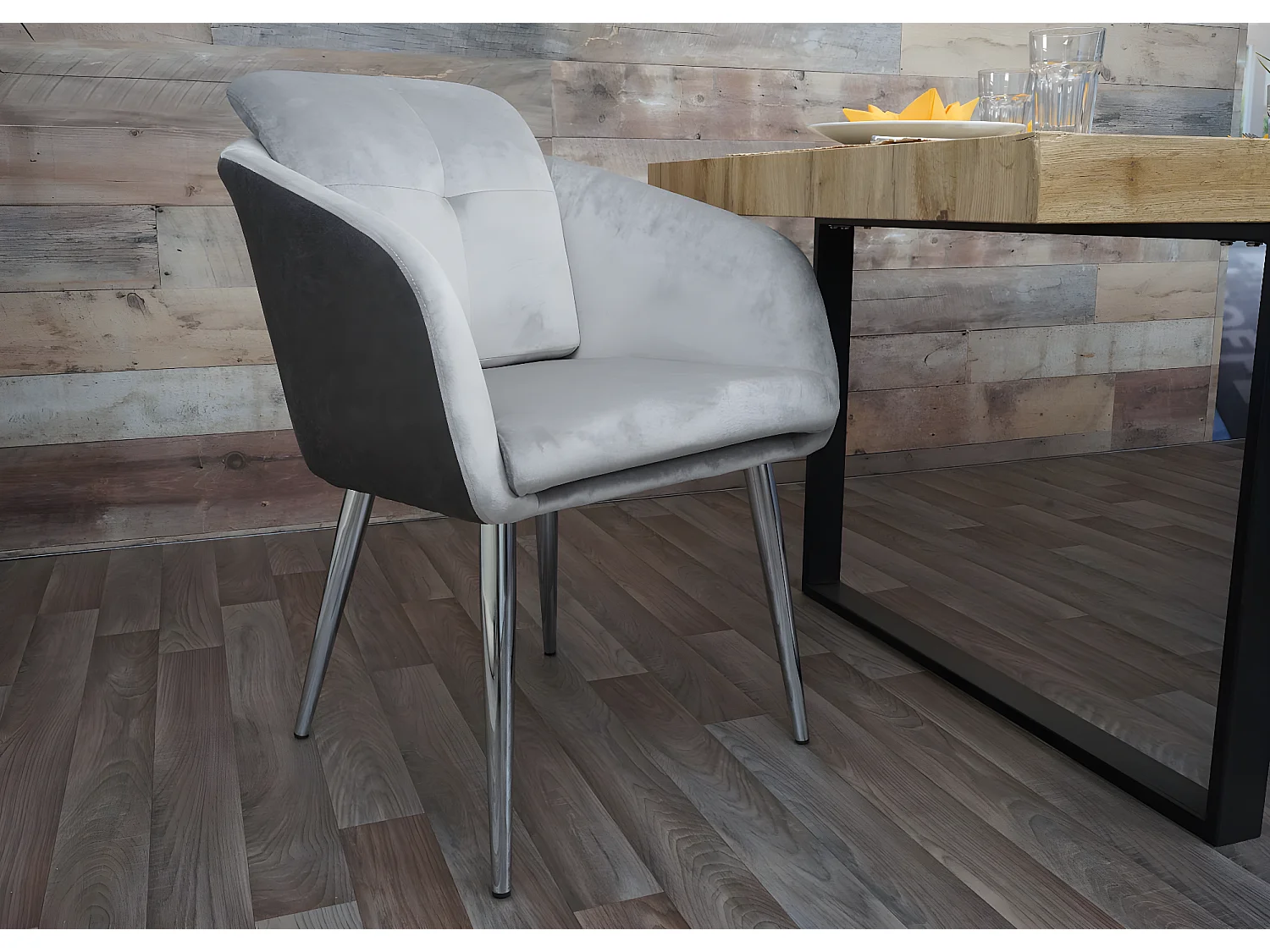 Silla de comedor MCW-G48,  gris