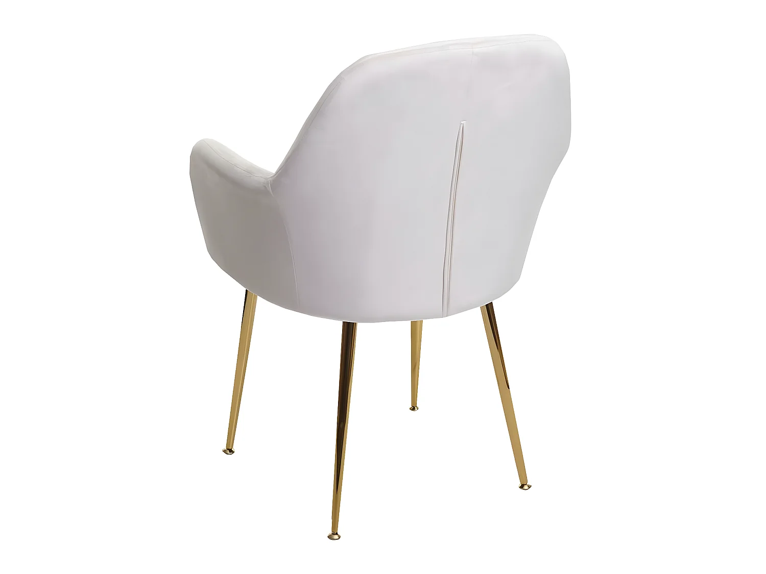 Chaise de salle à manger MCW-F18 (lot de 2),  velours crème-blanc, pieds dorés
