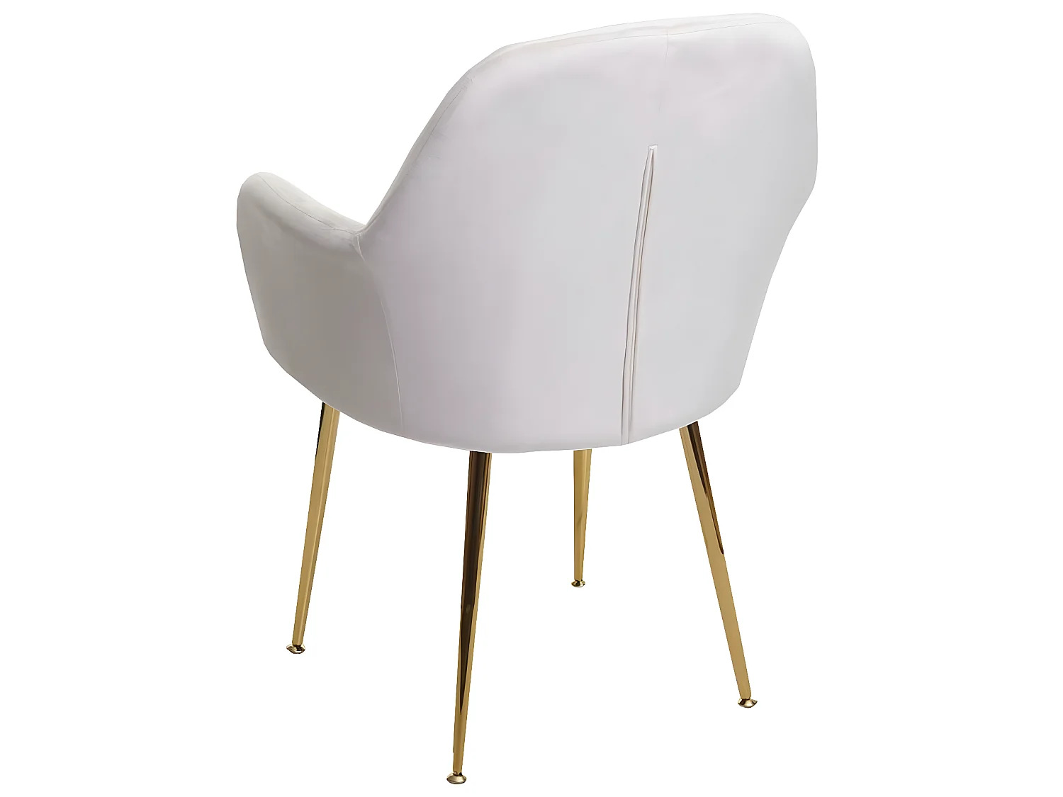 Chaise de salle à manger MCW-F18 (lot de 2),  velours crème-blanc, pieds dorés