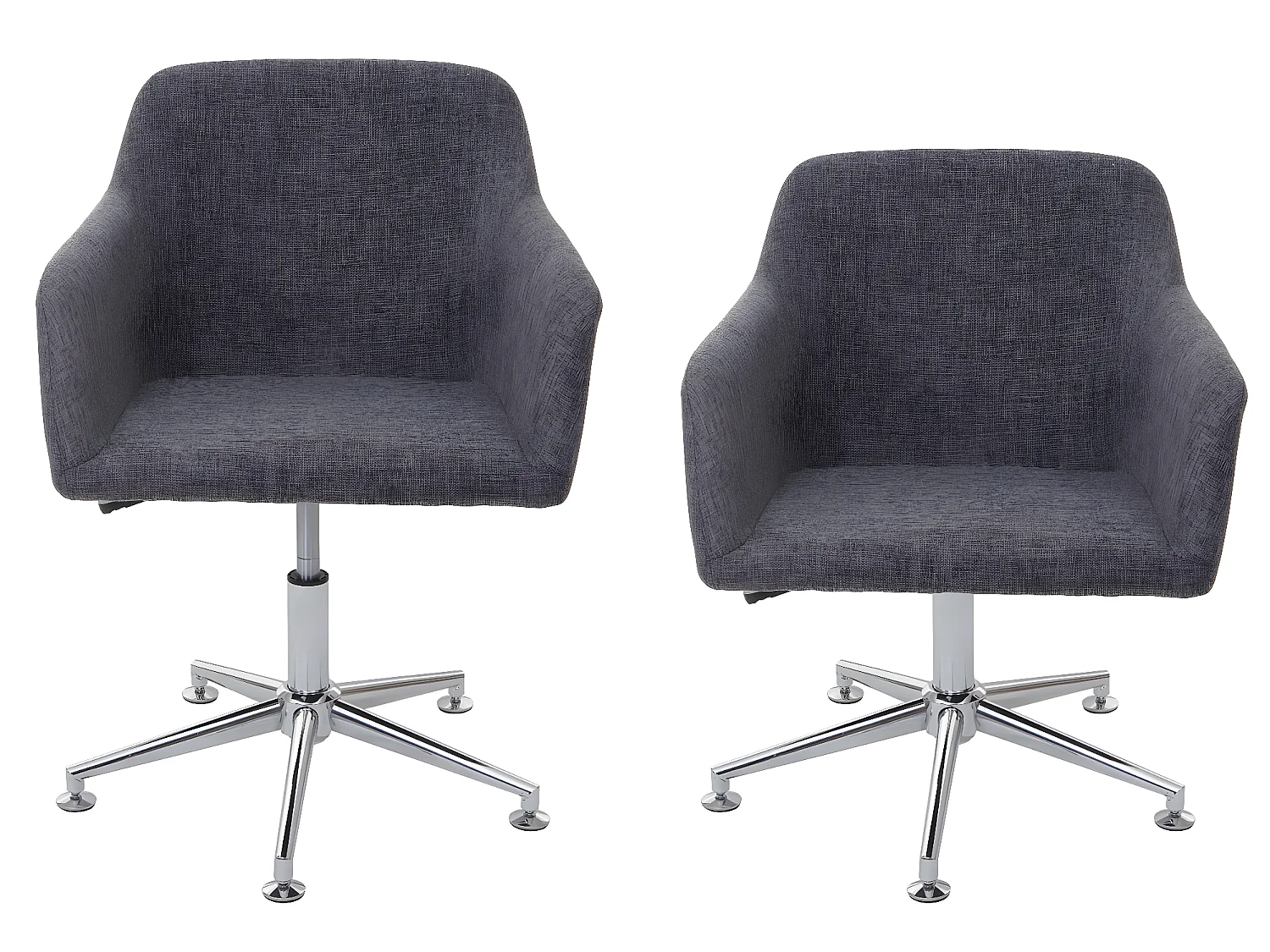 Krzesło do jadalni MCW-A74 (zestaw 6 sztuk),  tekstylny, szary