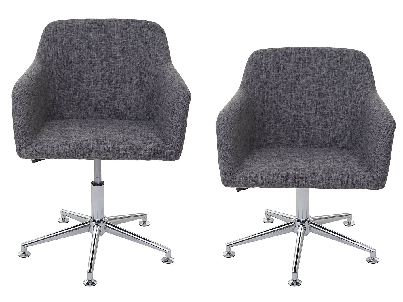 Set 6x sedie poltrone lounge elegante altezza regolabile girevole MCW-A74 tessuto grigio